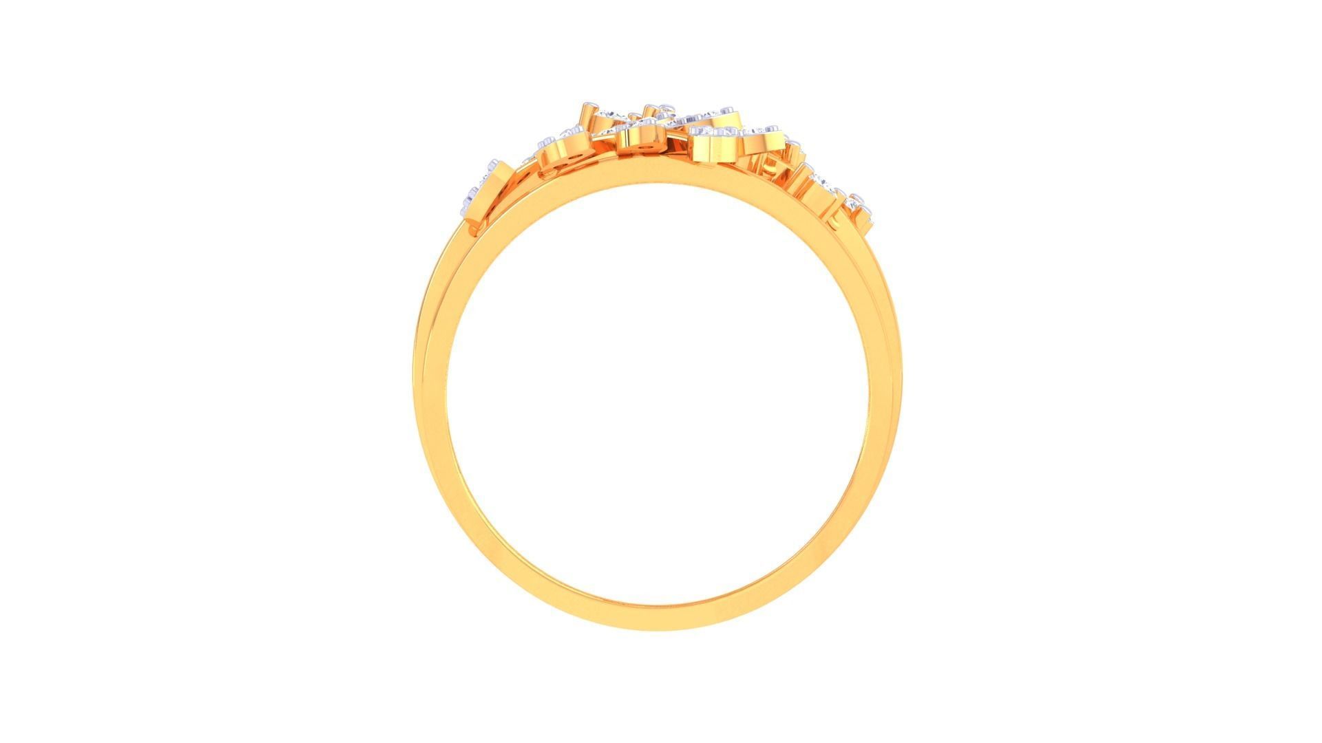 Plant Leaf Nature Theme Diamond Ring 3dm stl obj mtl glb gltf 3D print model_11