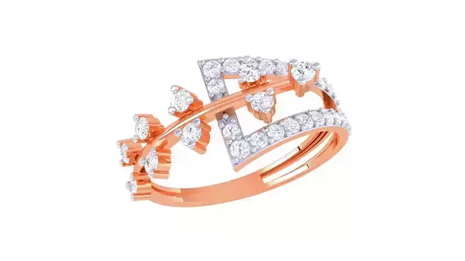 Plant Leaf Nature Theme Diamond Ring 3dm stl obj mtl glb gltf