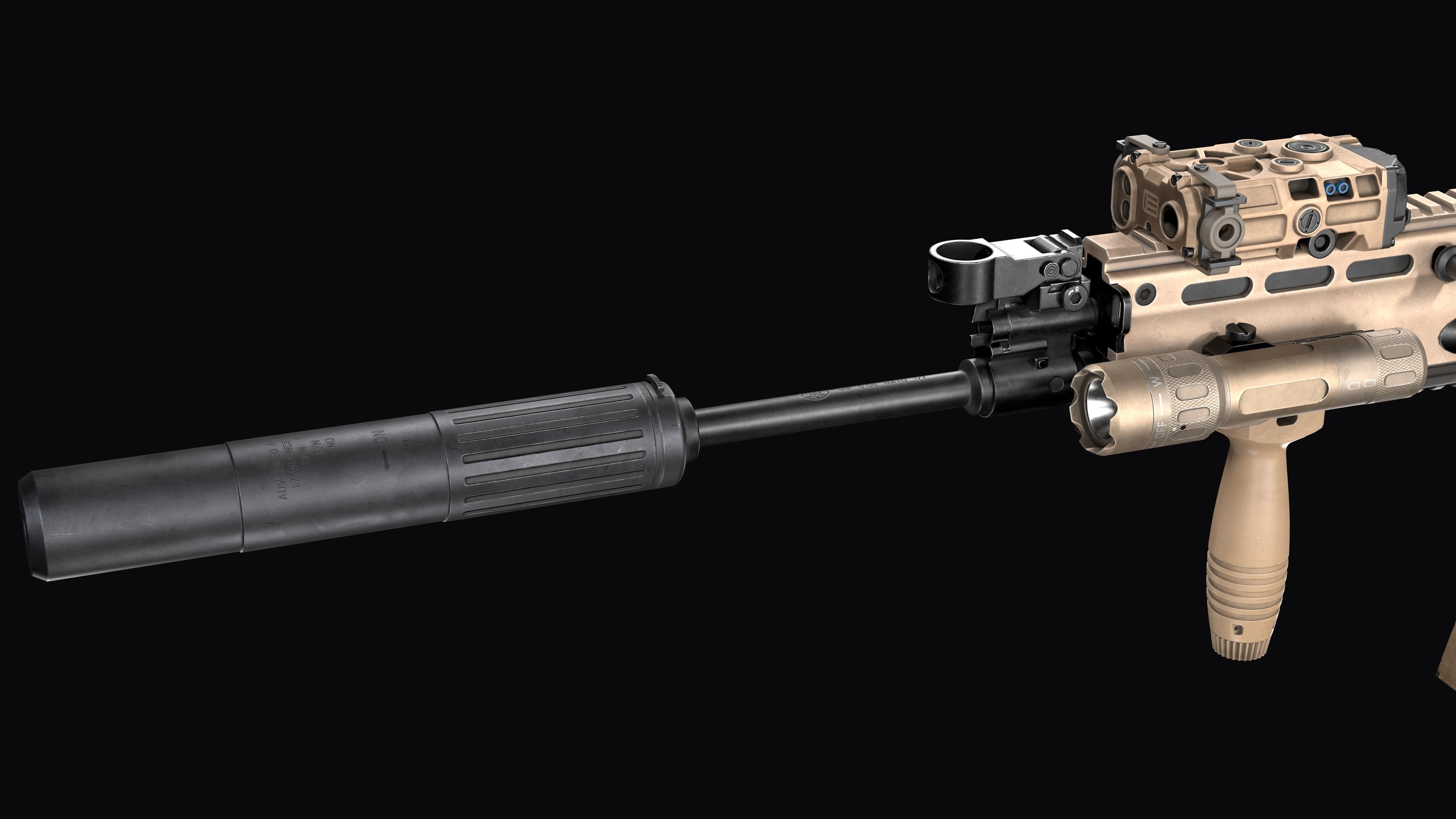 Tactical modular assault rifle FN SCAR-L mk 16 Low-poly 3D model_21