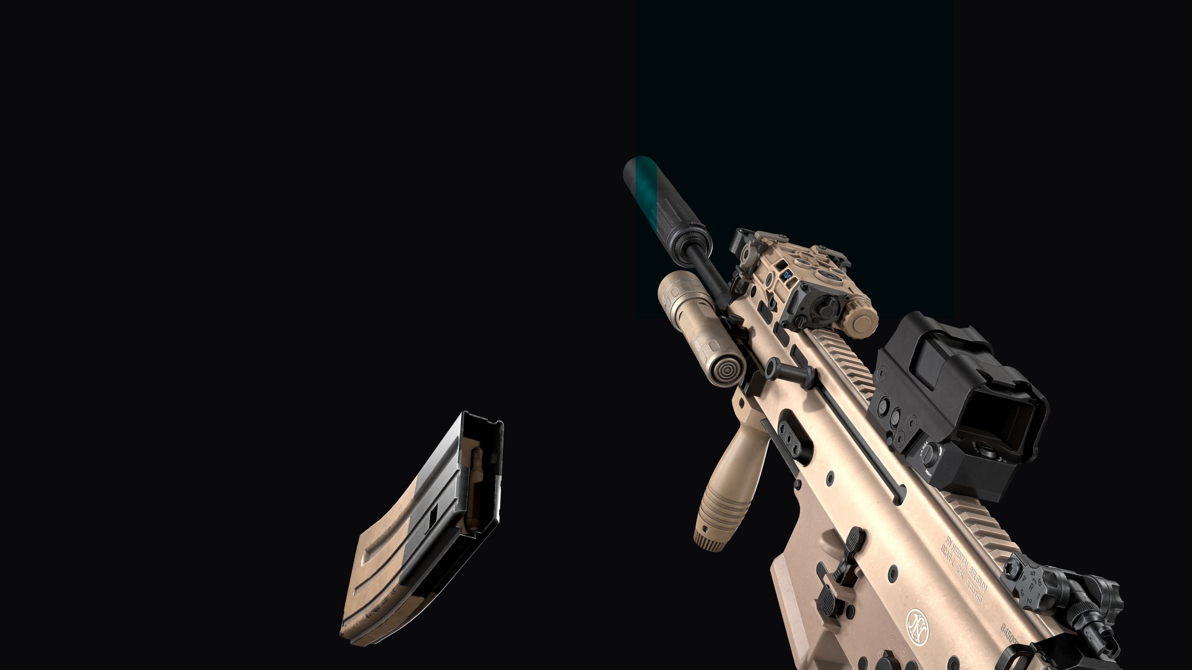 Tactical modular assault rifle FN SCAR-L mk 16 Low-poly 3D model_29