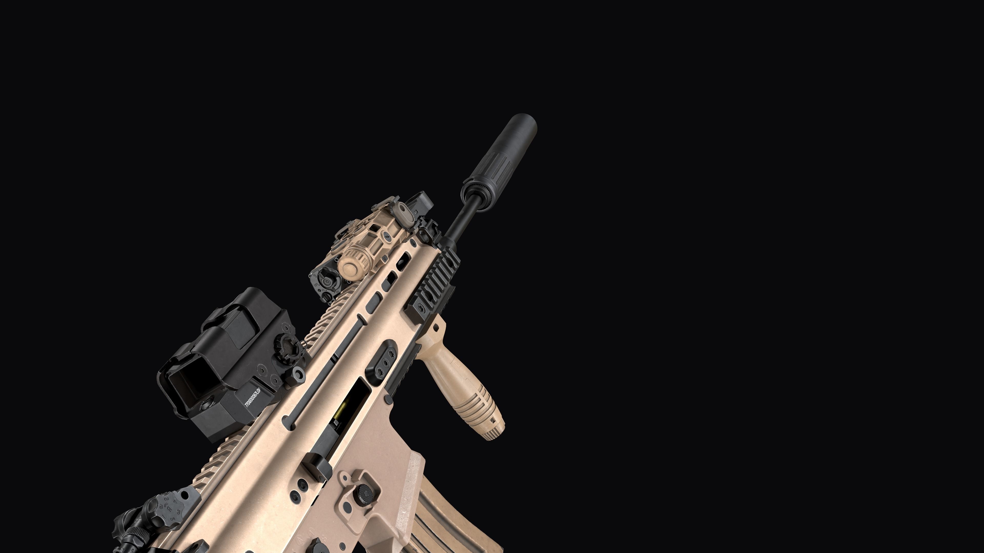 Tactical modular assault rifle FN SCAR-L mk 16 Low-poly 3D model_30