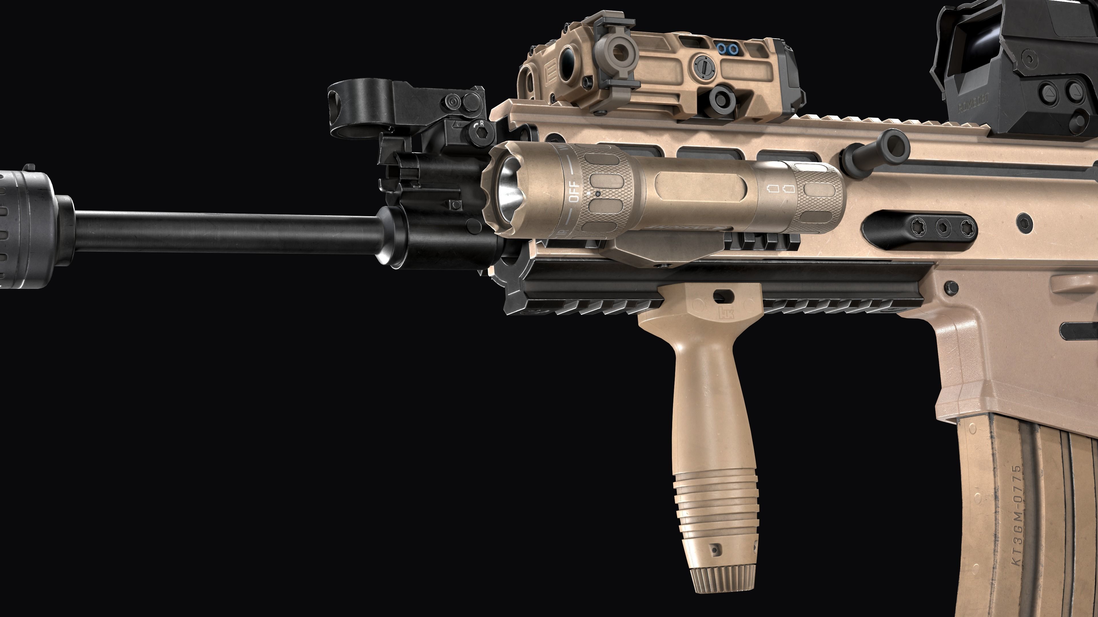 Tactical modular assault rifle FN SCAR-L mk 16 Low-poly 3D model_19