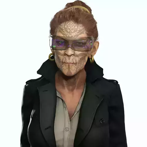 Character - Cyberpunk Bounty hunter mature woman - Blendshapes