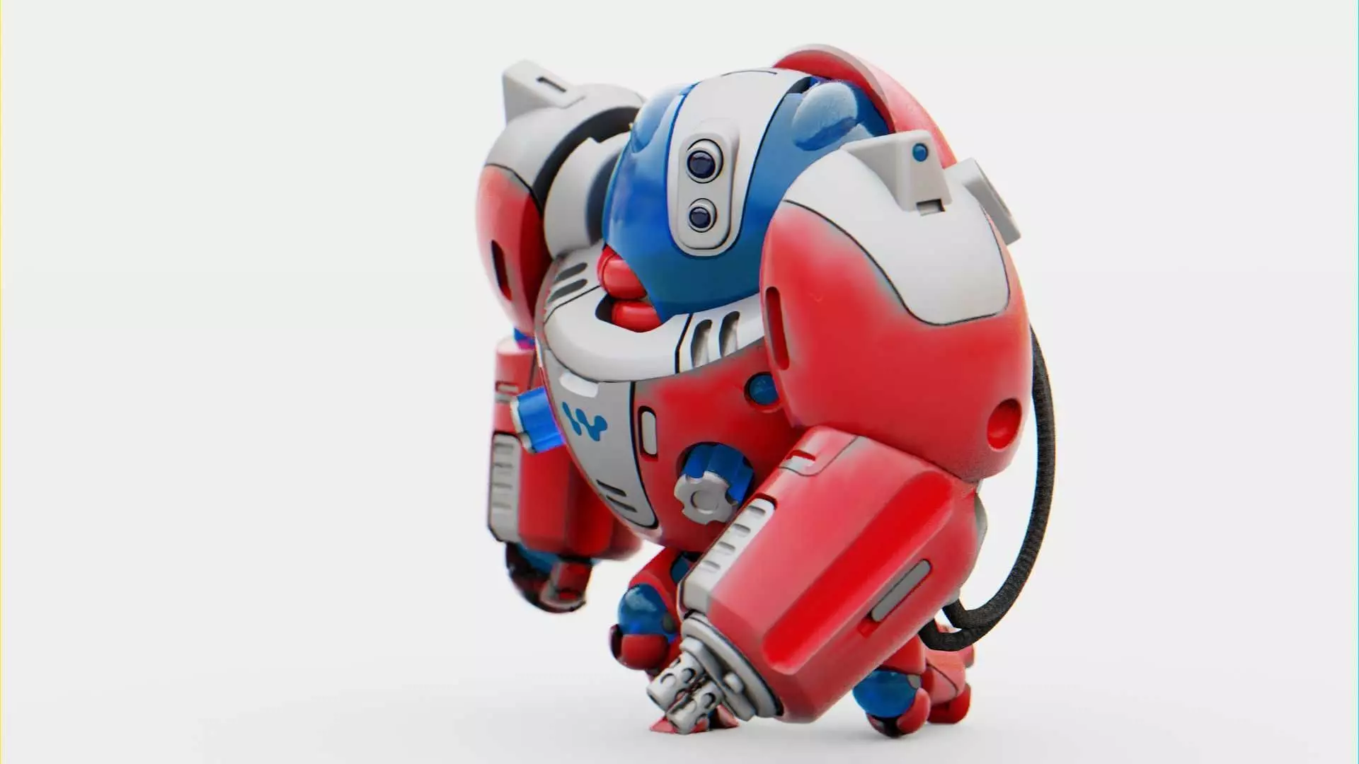 ASTRONAUT BOT ARES-B RIGGED 3D model