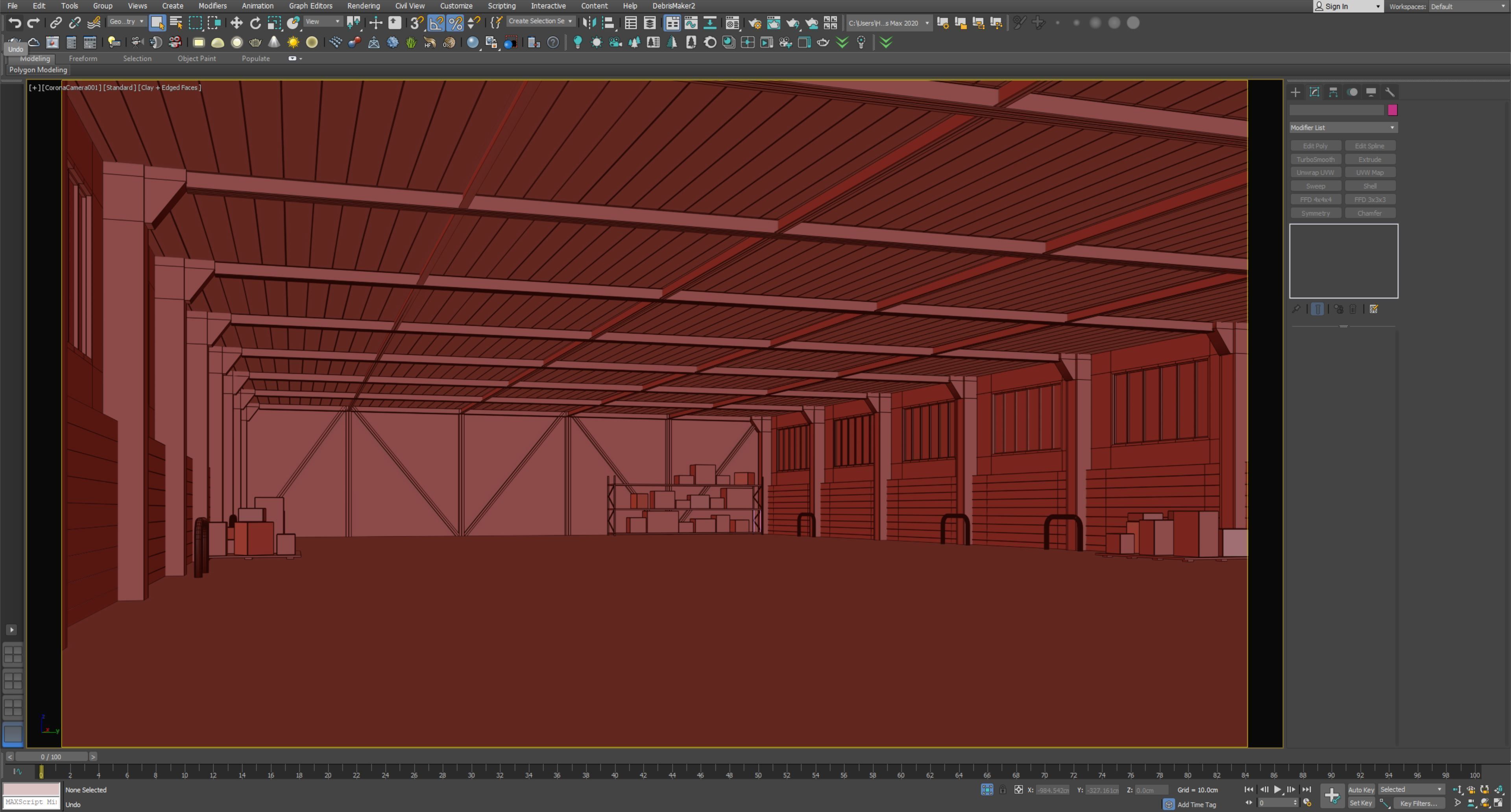 low poly warehouse 04 Low-poly 3D model_7