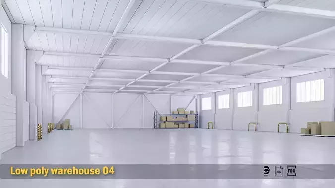 low poly warehouse 04 Low-poly 3D model