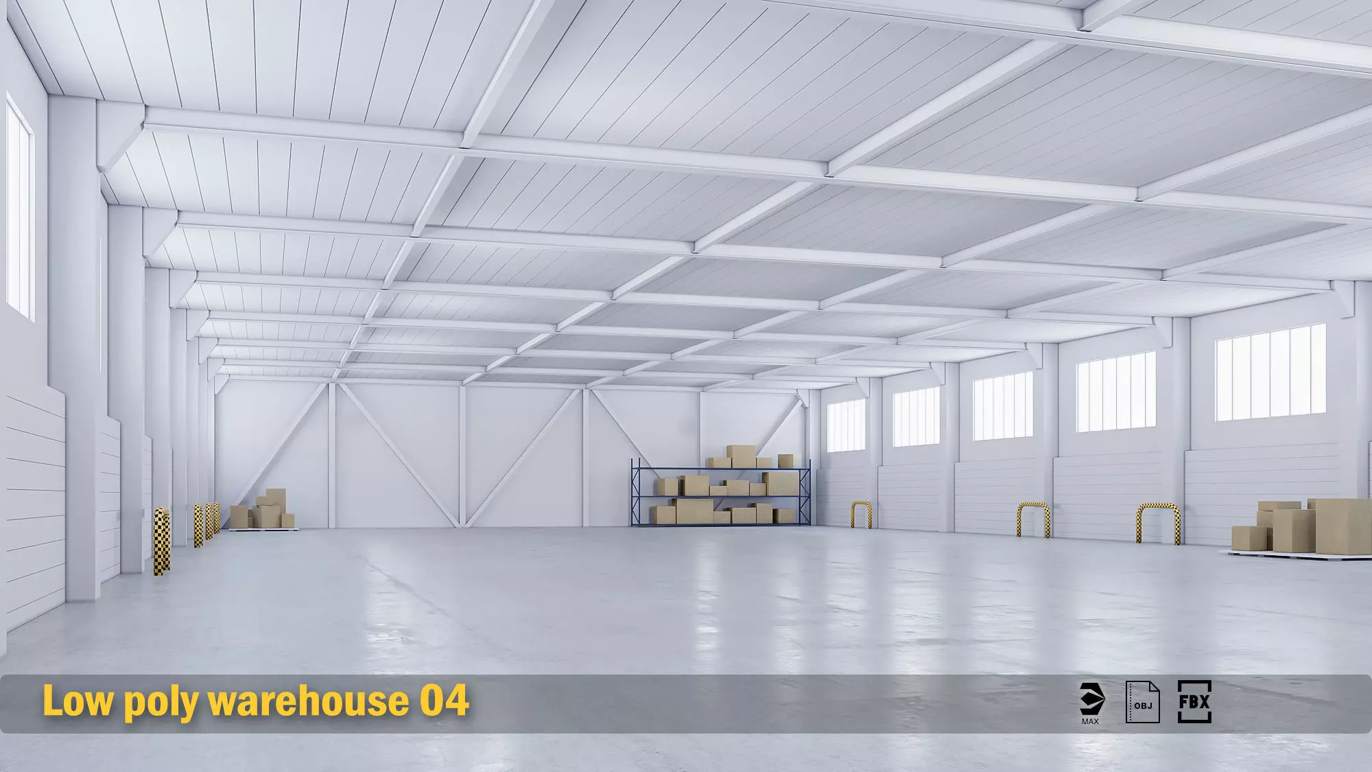 low poly warehouse 04 Low-poly 3D model_0
