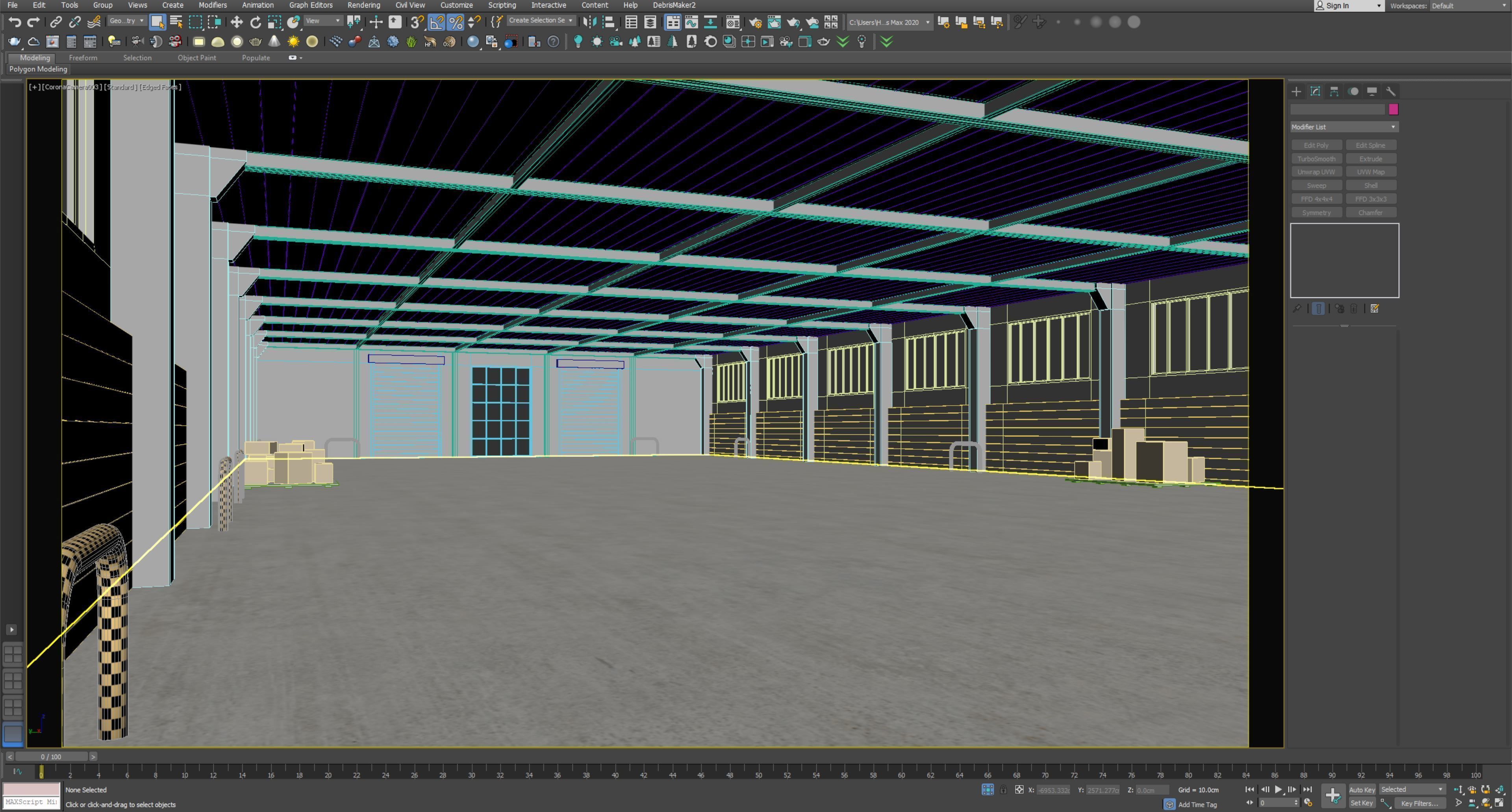 low poly warehouse 04 Low-poly 3D model_9