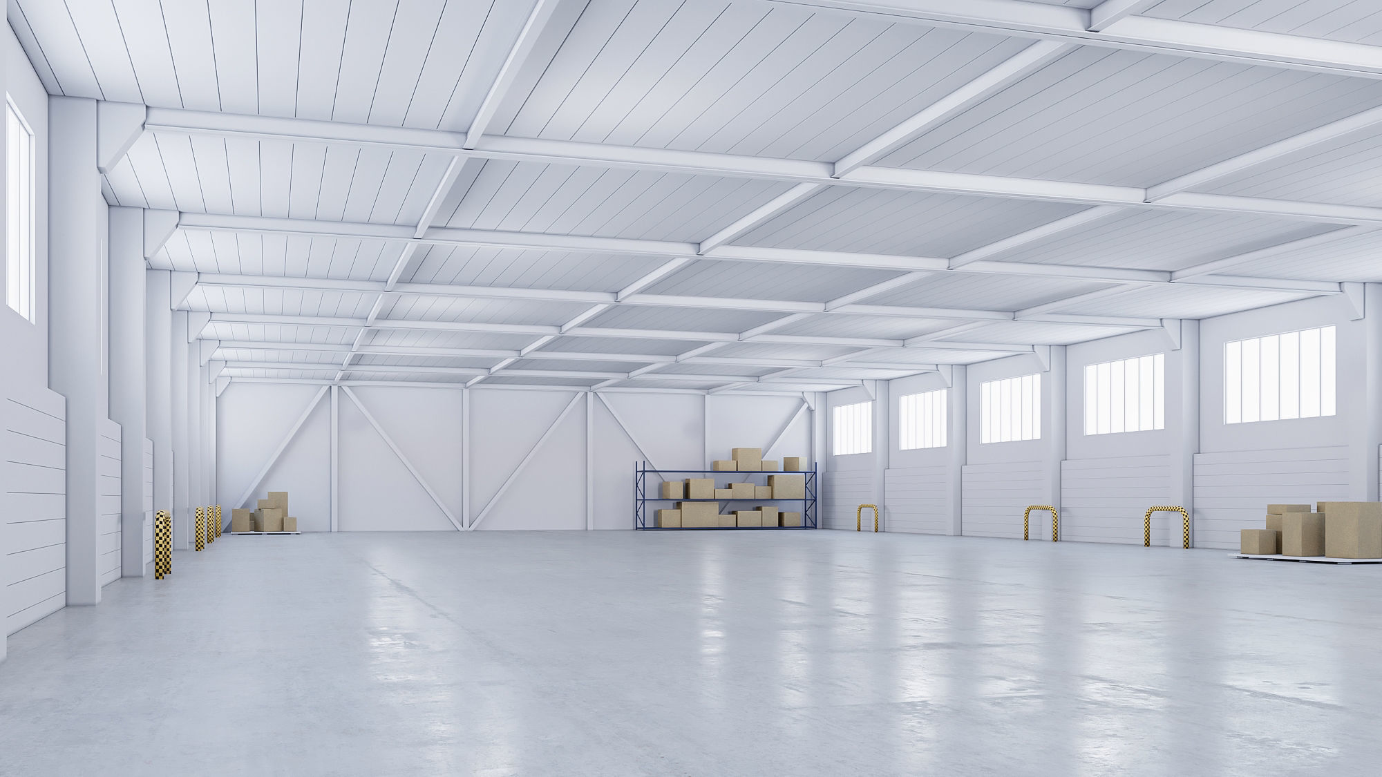 low poly warehouse 04 Low-poly 3D model_1