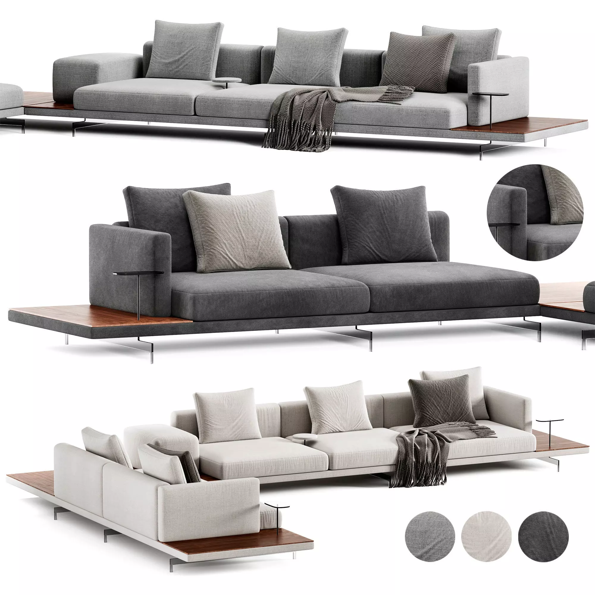 Sofa B B italia Dock model 01 3D model_0