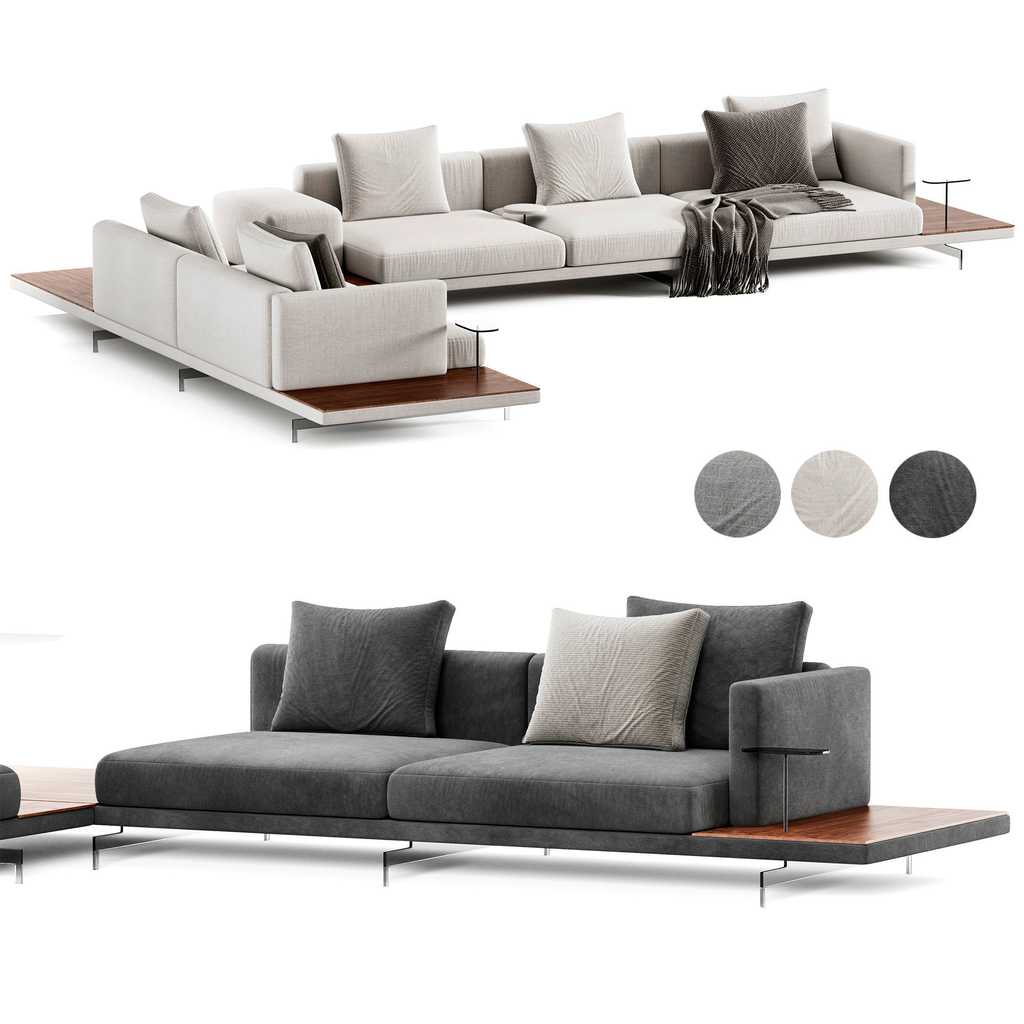 Sofa B B italia Dock model 01 3D model_1