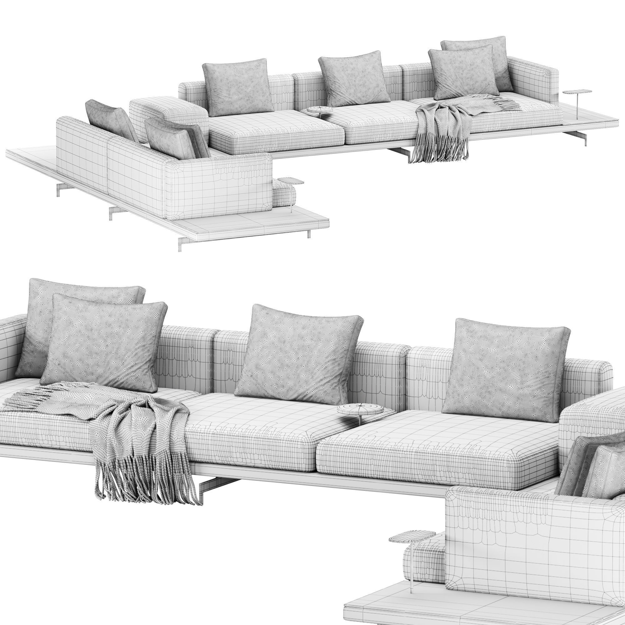 Sofa B B italia Dock model 01 3D model_9