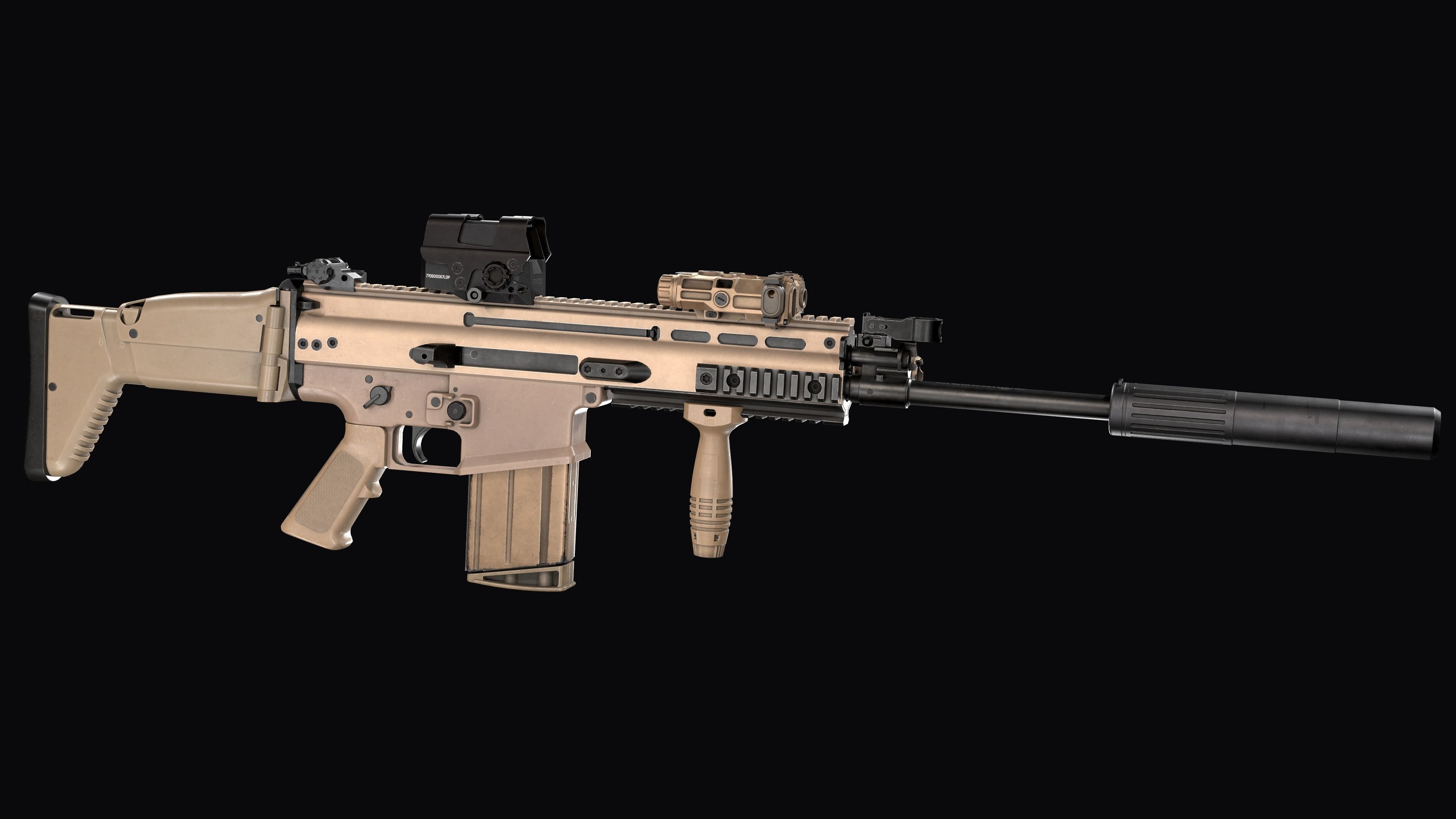 Tactical modular assault rifle FN SCAR-L mk 16 and SCAR-H mk 17 3D Model Collection_16