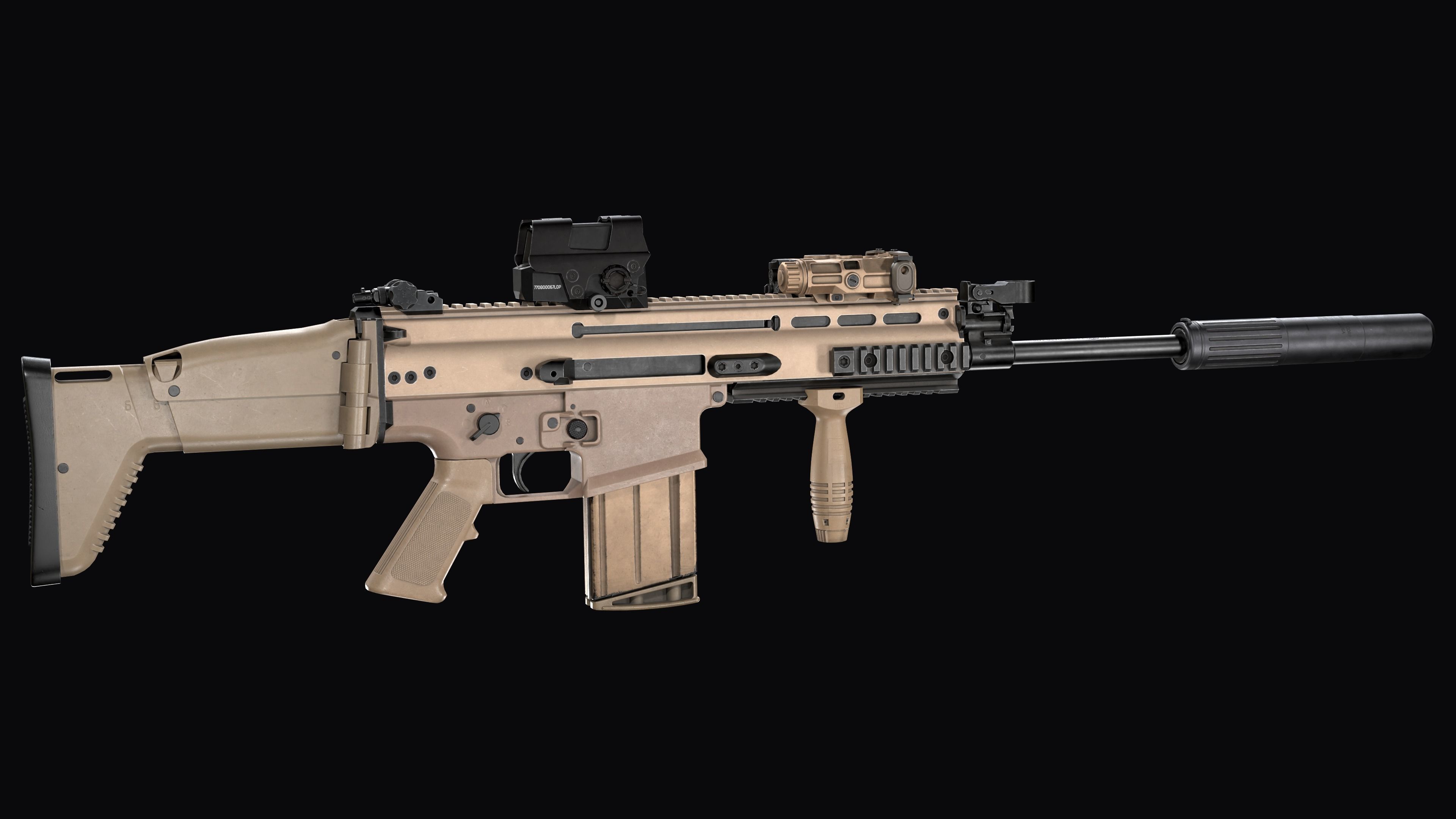 Tactical modular assault rifle FN SCAR-L mk 16 and SCAR-H mk 17 3D Model Collection_18