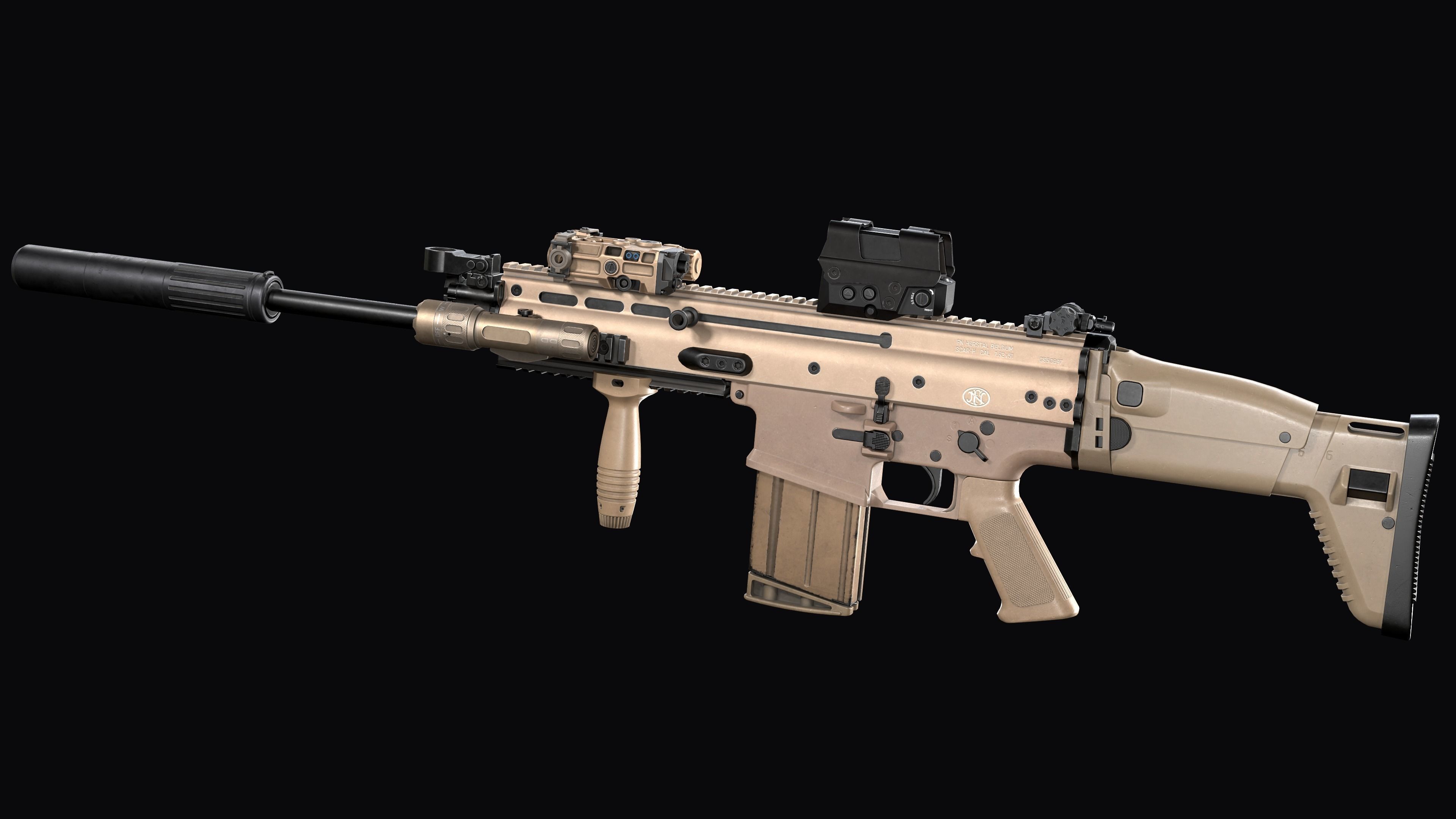 Tactical modular assault rifle FN SCAR-L mk 16 and SCAR-H mk 17 3D Model Collection_14