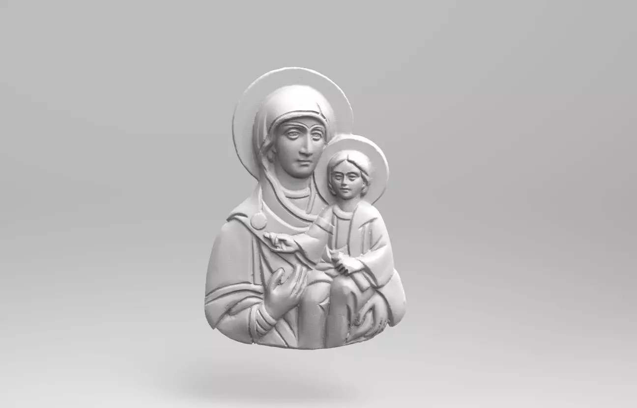 Virgin Mary  Panagia Eleousa 3D print model_0