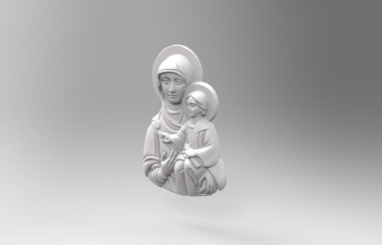 Virgin Mary  Panagia Eleousa 3D print model_2
