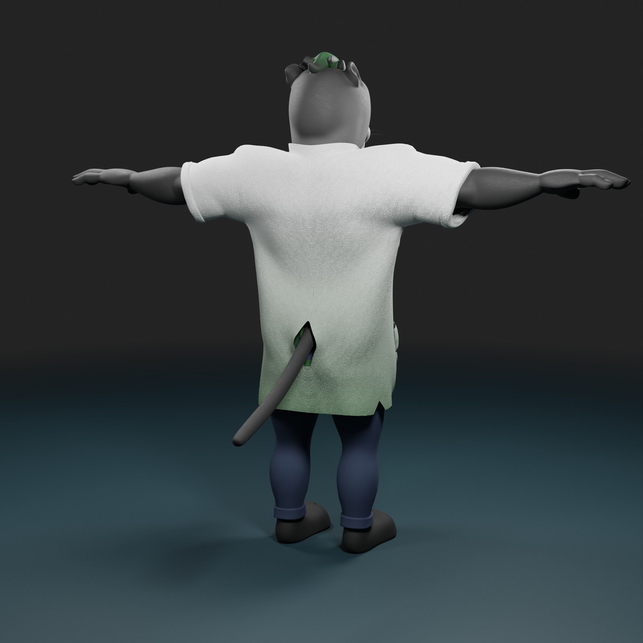 Panther humanoid character rigged Low-poly 3D model_13