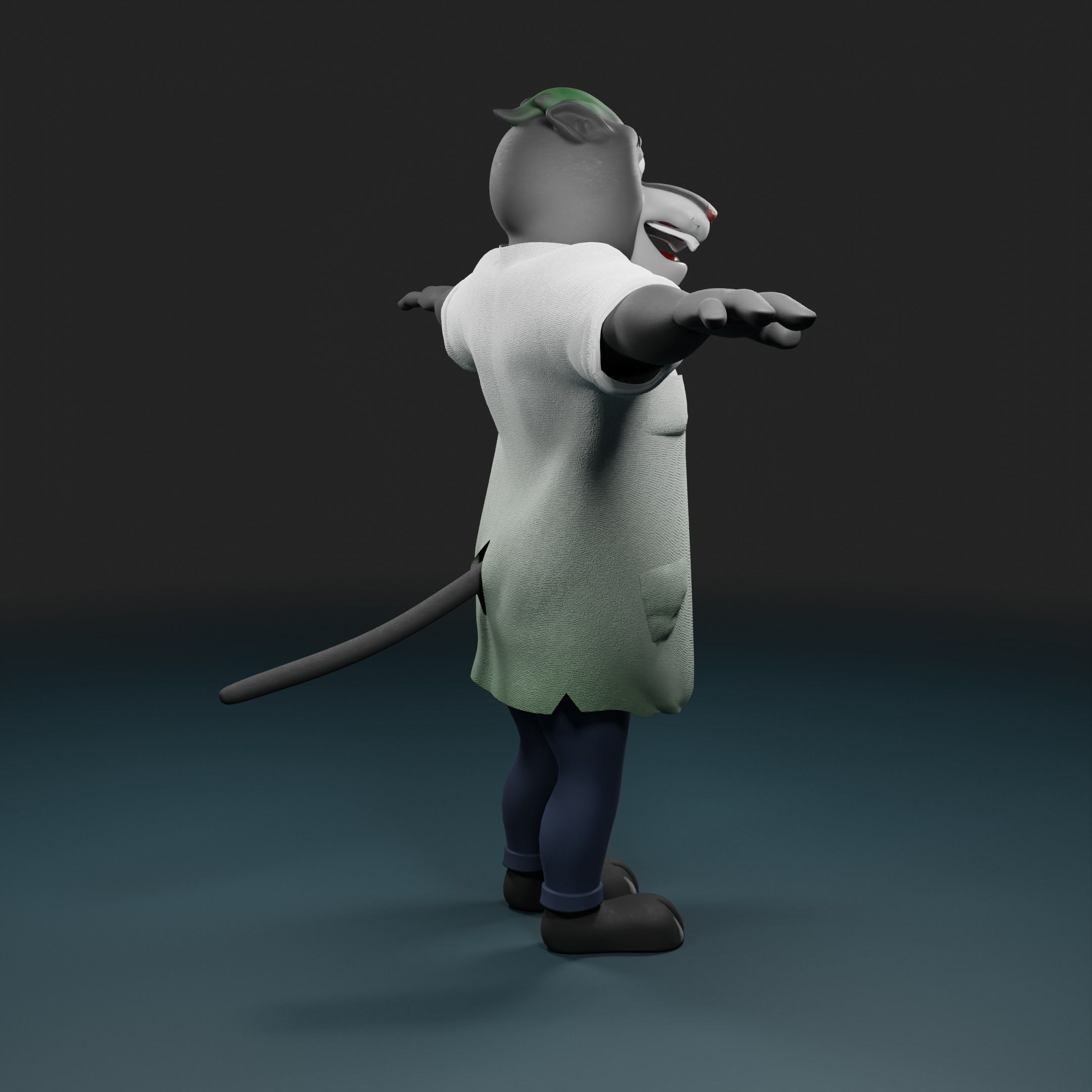 Panther humanoid character rigged Low-poly 3D model_15