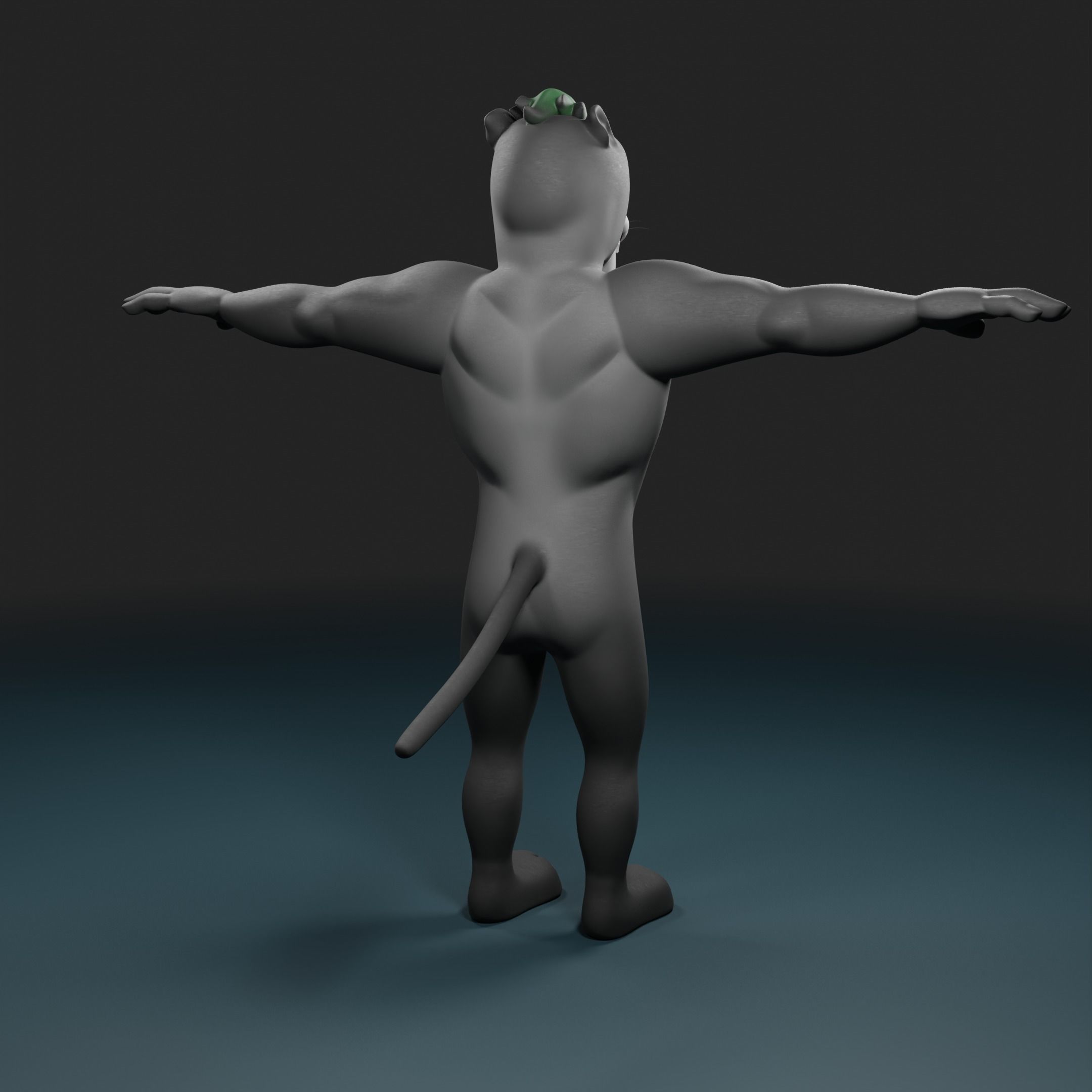 Panther humanoid character rigged Low-poly 3D model_7