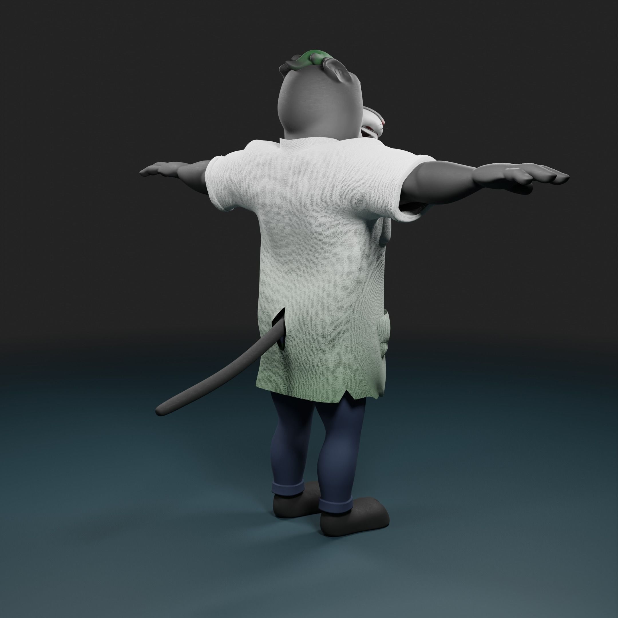 Panther humanoid character rigged Low-poly 3D model_14