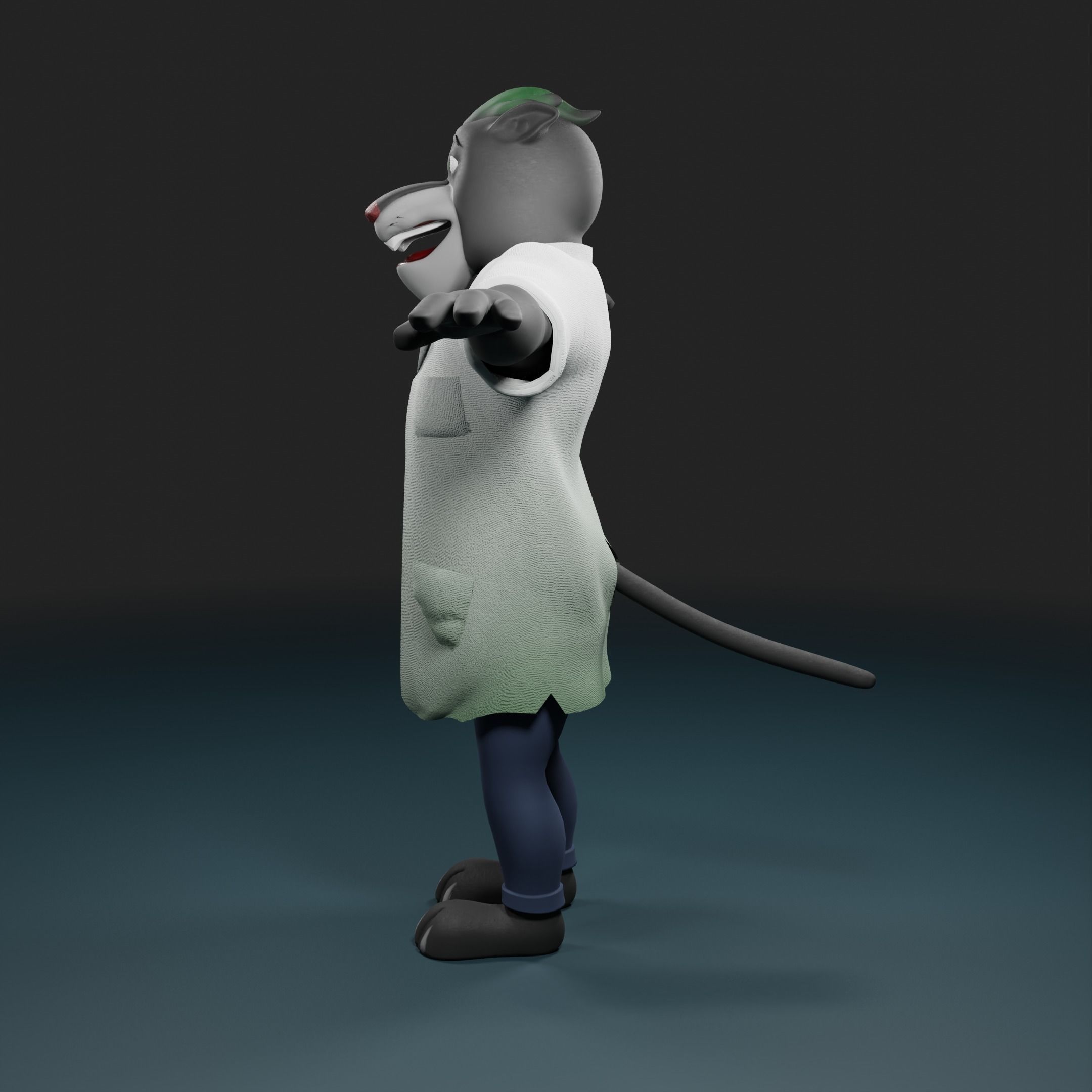 Panther humanoid character rigged Low-poly 3D model_11