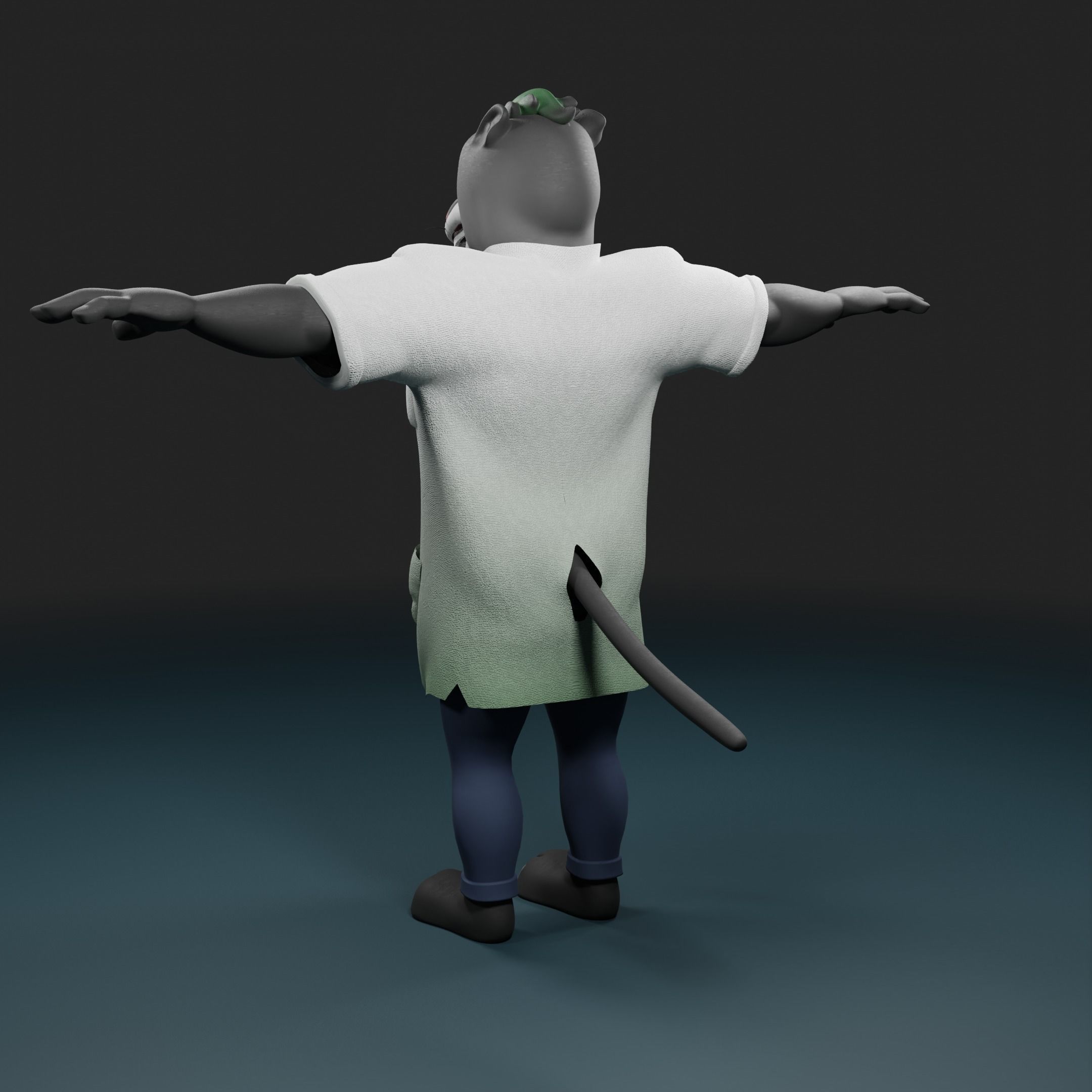 Panther humanoid character rigged Low-poly 3D model_12