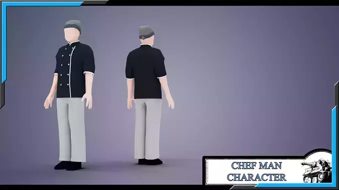 CHEF MAN BASE MESH MODEL Low-poly 3D model