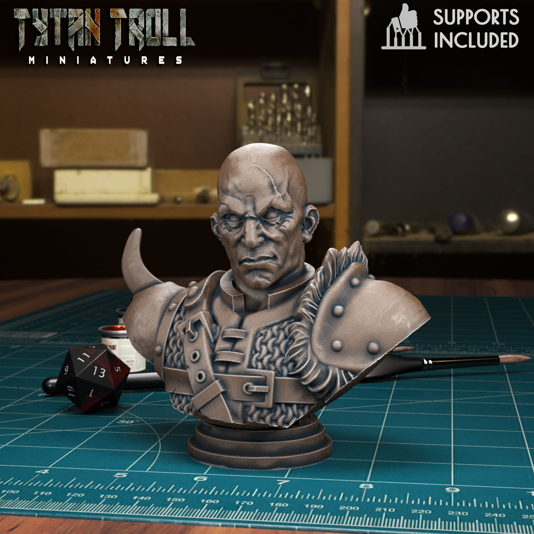 Curse of Strahd - Izek Mini Bust Combo - Pre-Supported 3D print model_1