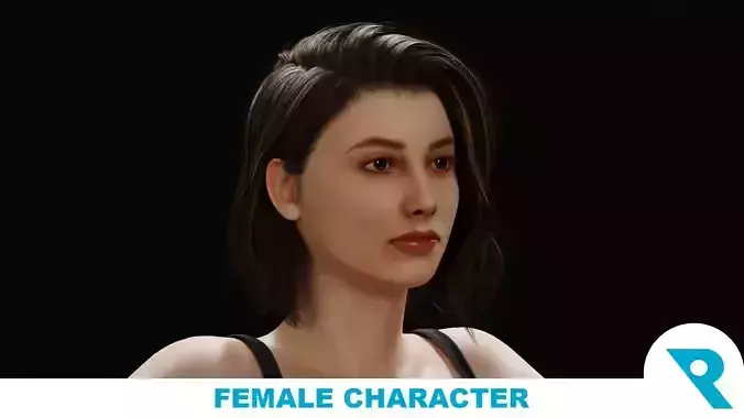 Realistic Female Character - Olivia Low-poly 3D model
