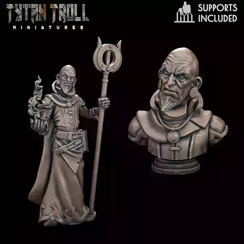  Curse of Strahd - Mordenkainen Mini Bust Combo - Pre-Supported