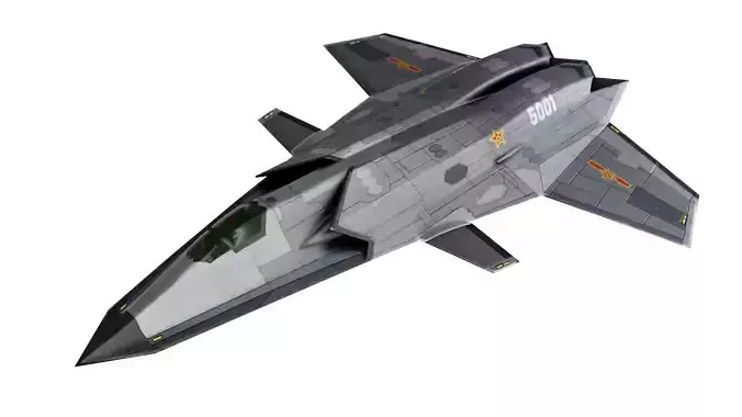 3D model J-50 Trident Chinese Concept Fighter VR / AR / low