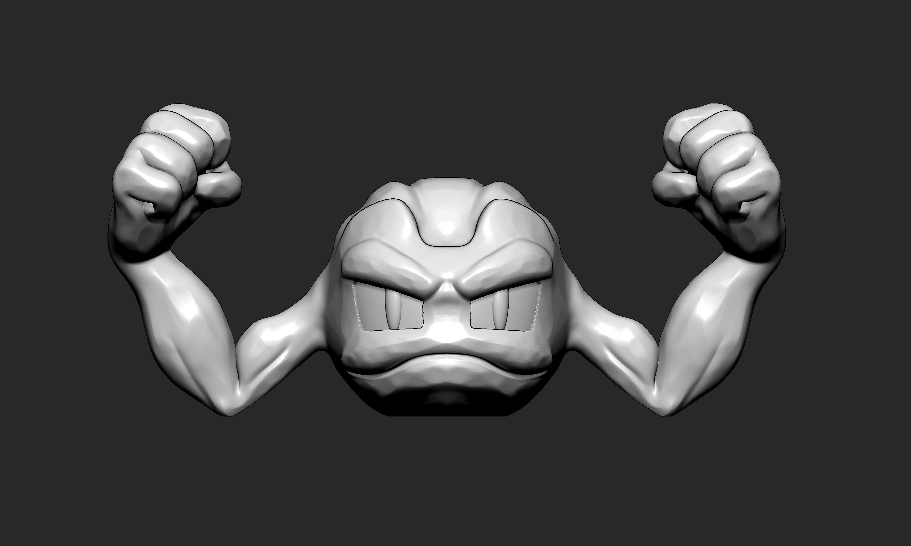 Pokemon - Geodude with 2 poses 3D print model_7