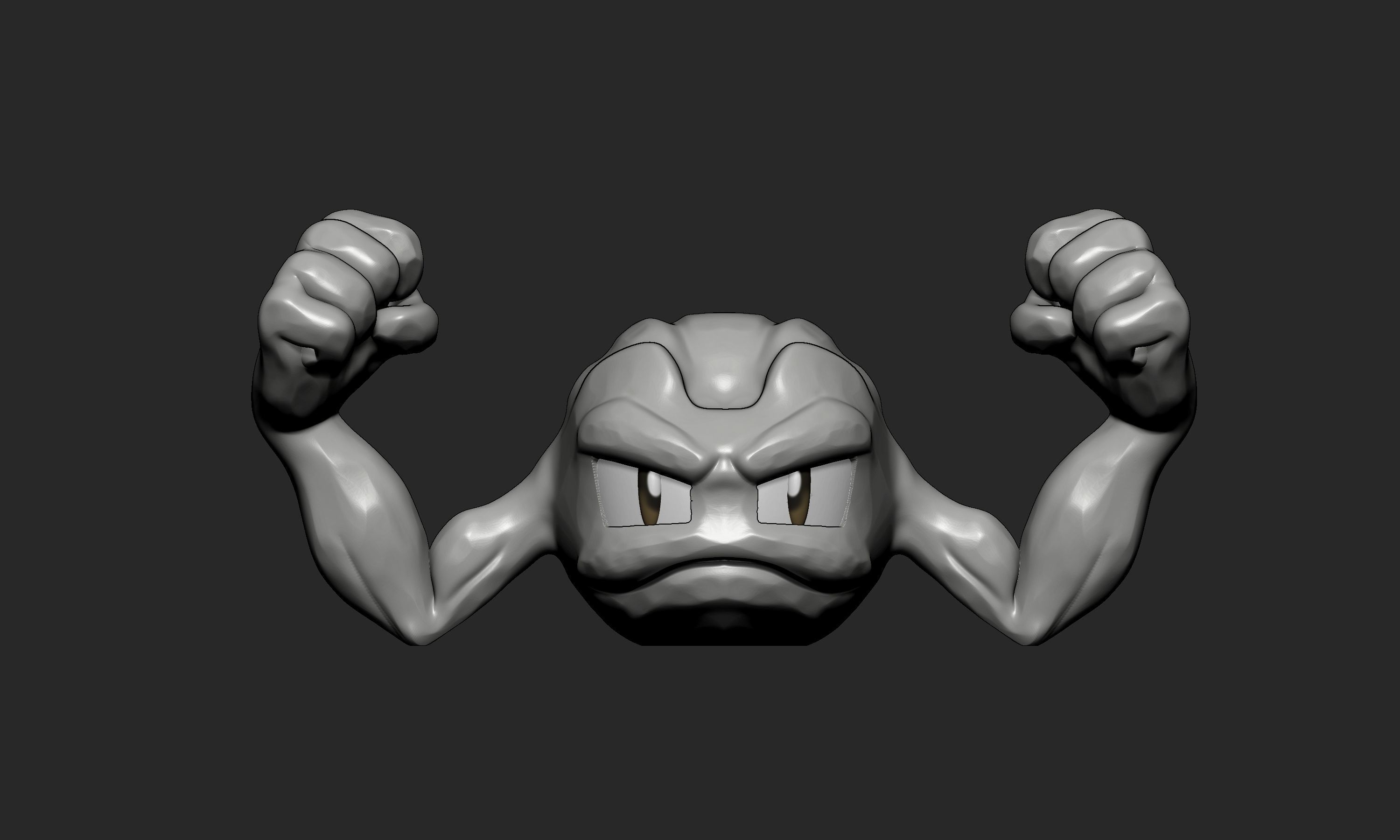 Pokemon - Geodude with 2 poses 3D print model_5
