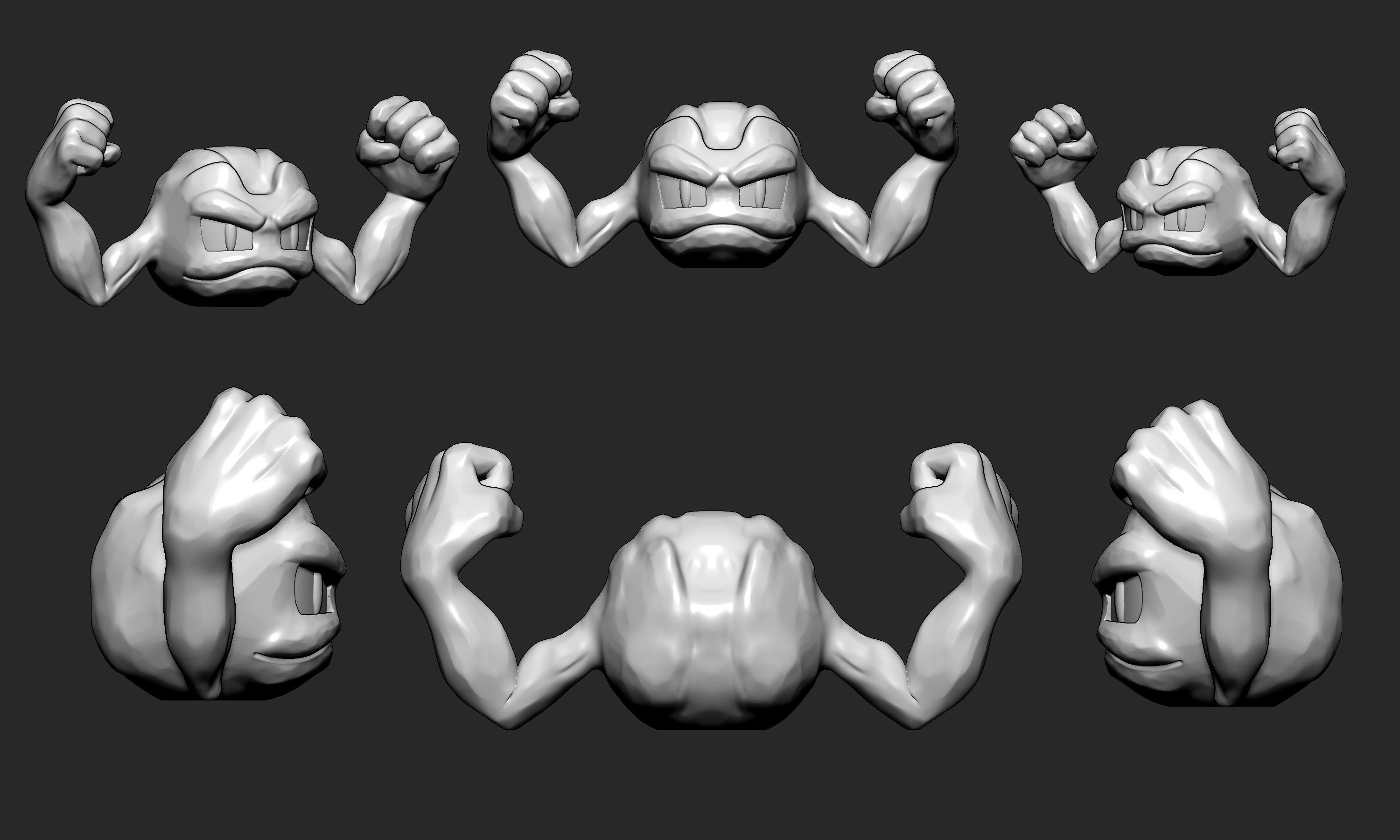 Pokemon - Geodude with 2 poses 3D print model_8