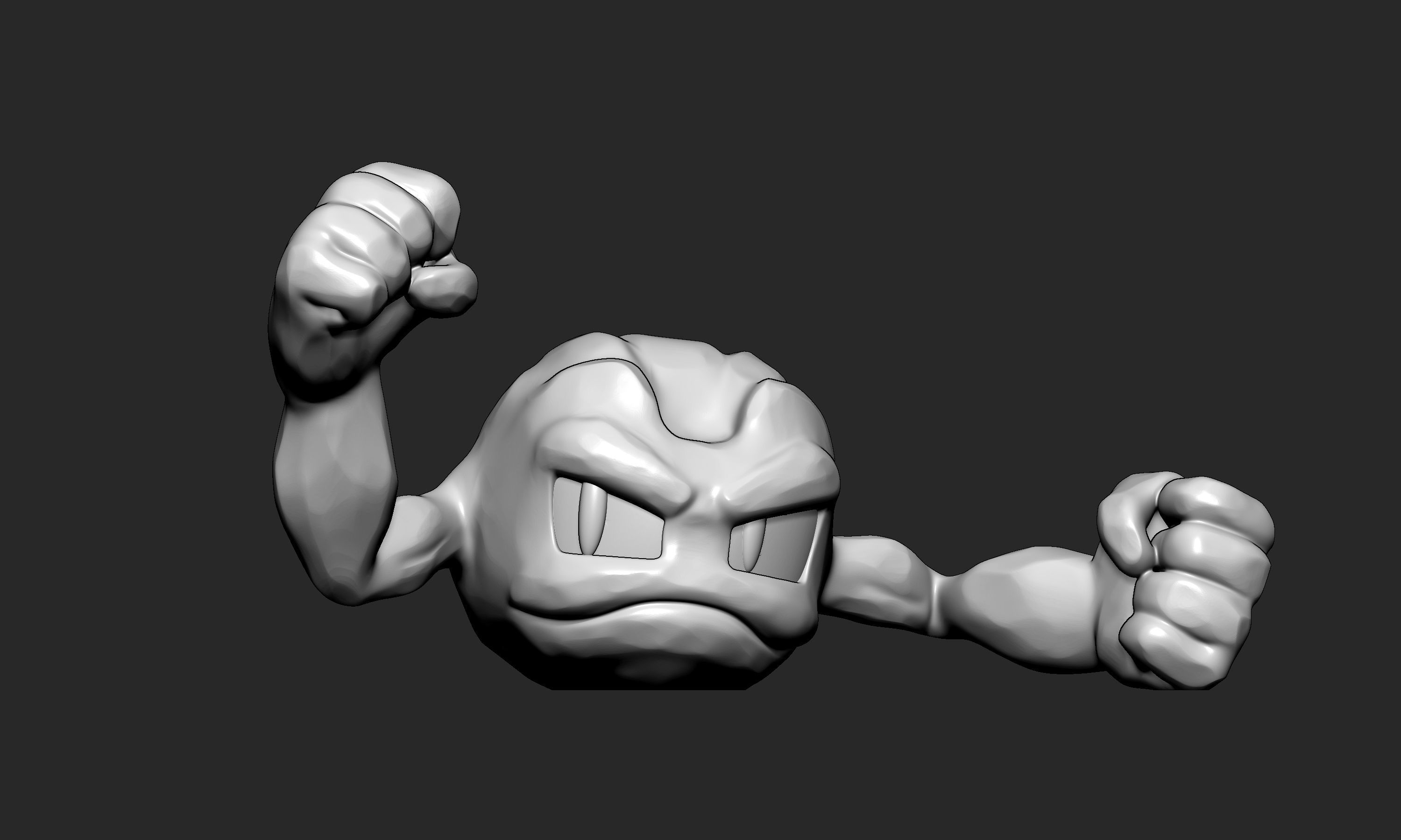 Pokemon - Geodude with 2 poses 3D print model_3