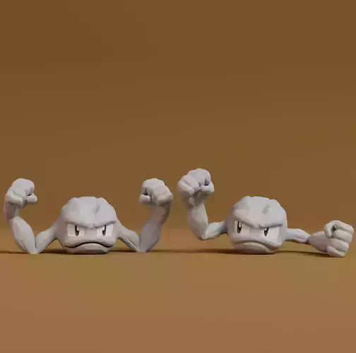 Pokemon - Geodude with 2 poses 3D print model