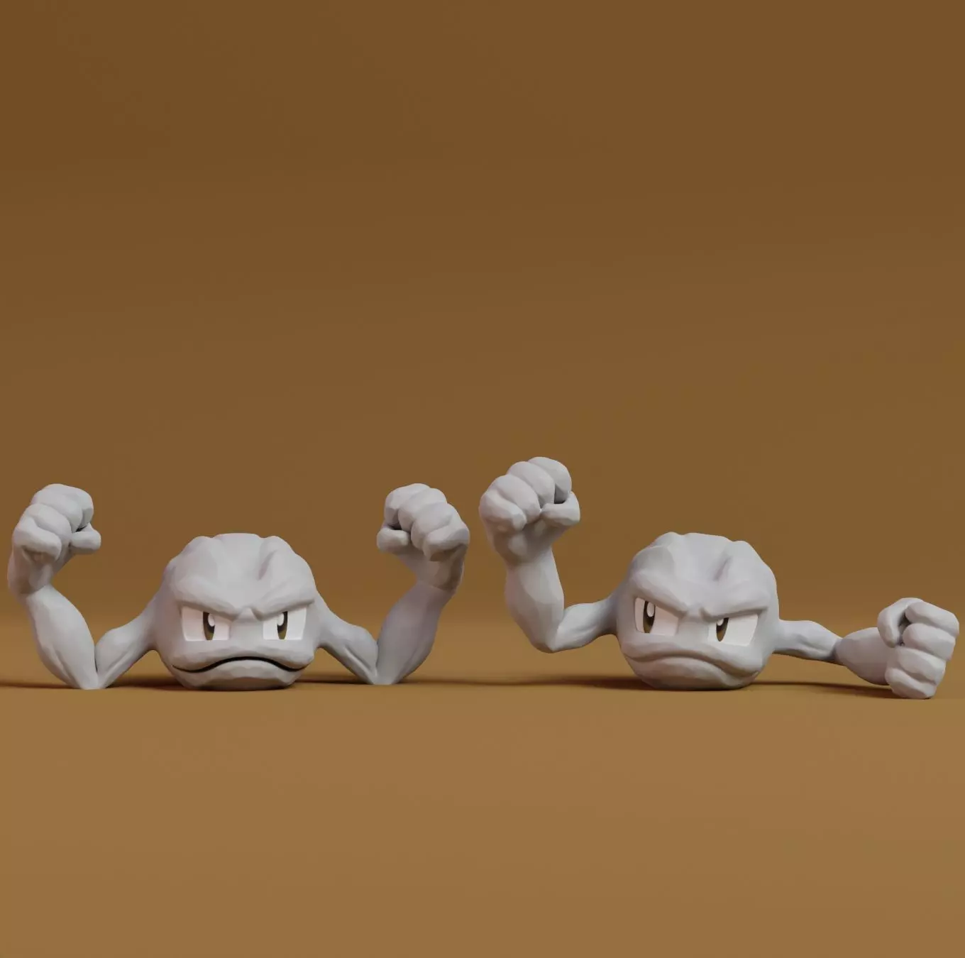 Pokemon - Geodude with 2 poses 3D print model_0