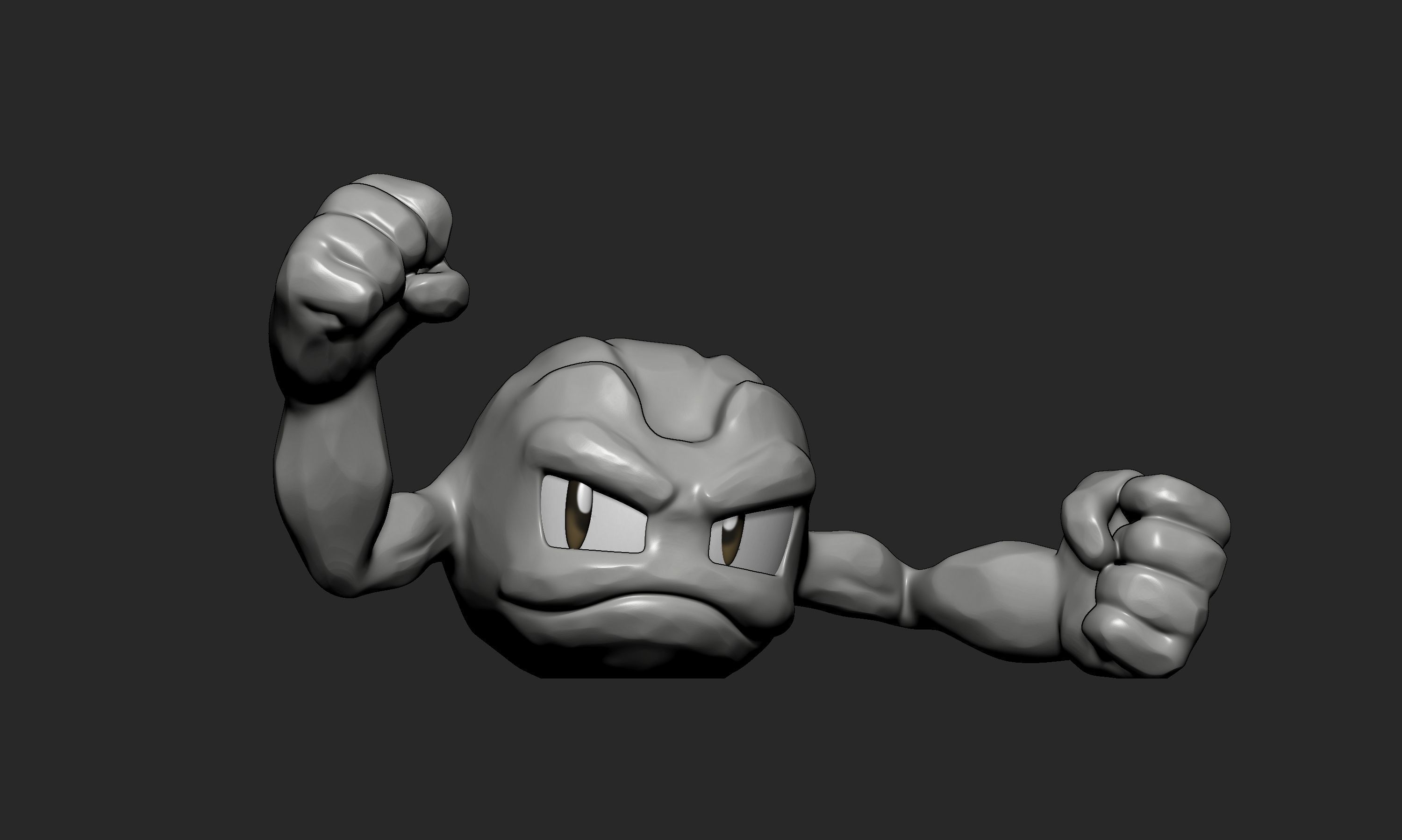 Pokemon - Geodude with 2 poses 3D print model_1