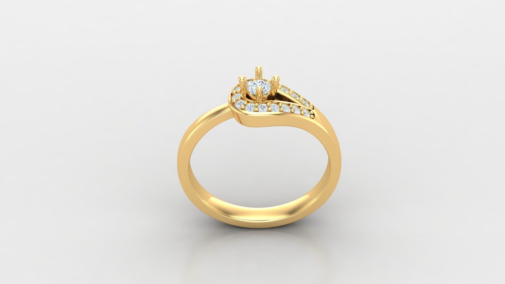Solitaire Diamond Ring Version 3 SLT 136 3D print model_3