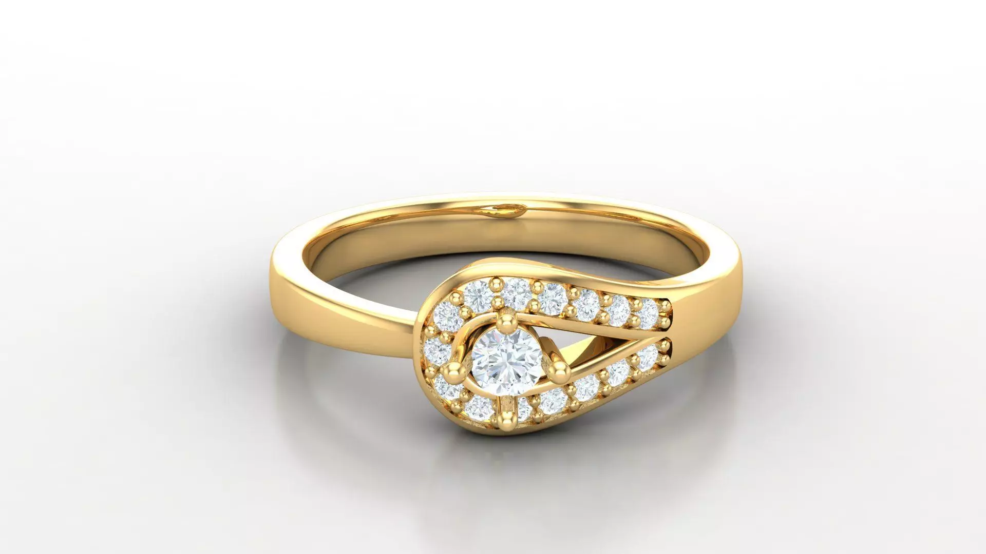 Solitaire Diamond Ring Version 3 SLT 136 3D print model_0