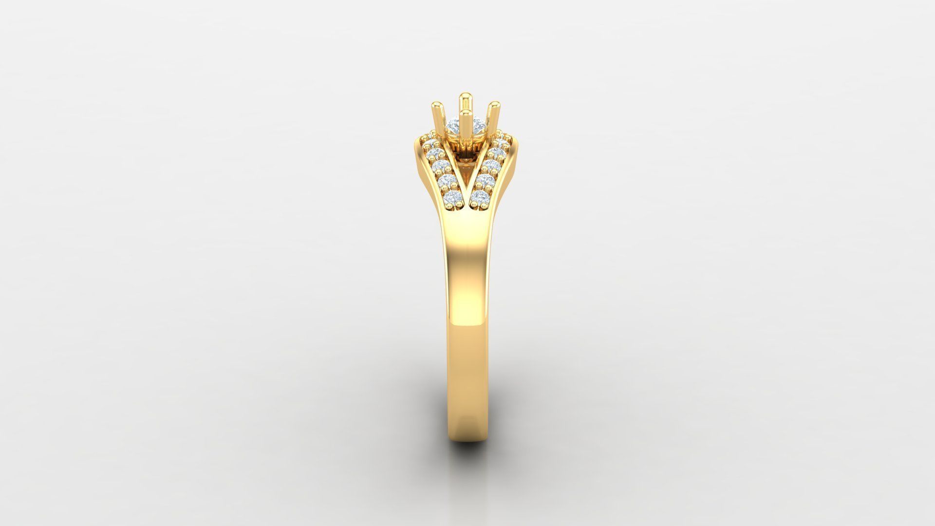 Solitaire Diamond Ring Version 3 SLT 136 3D print model_4