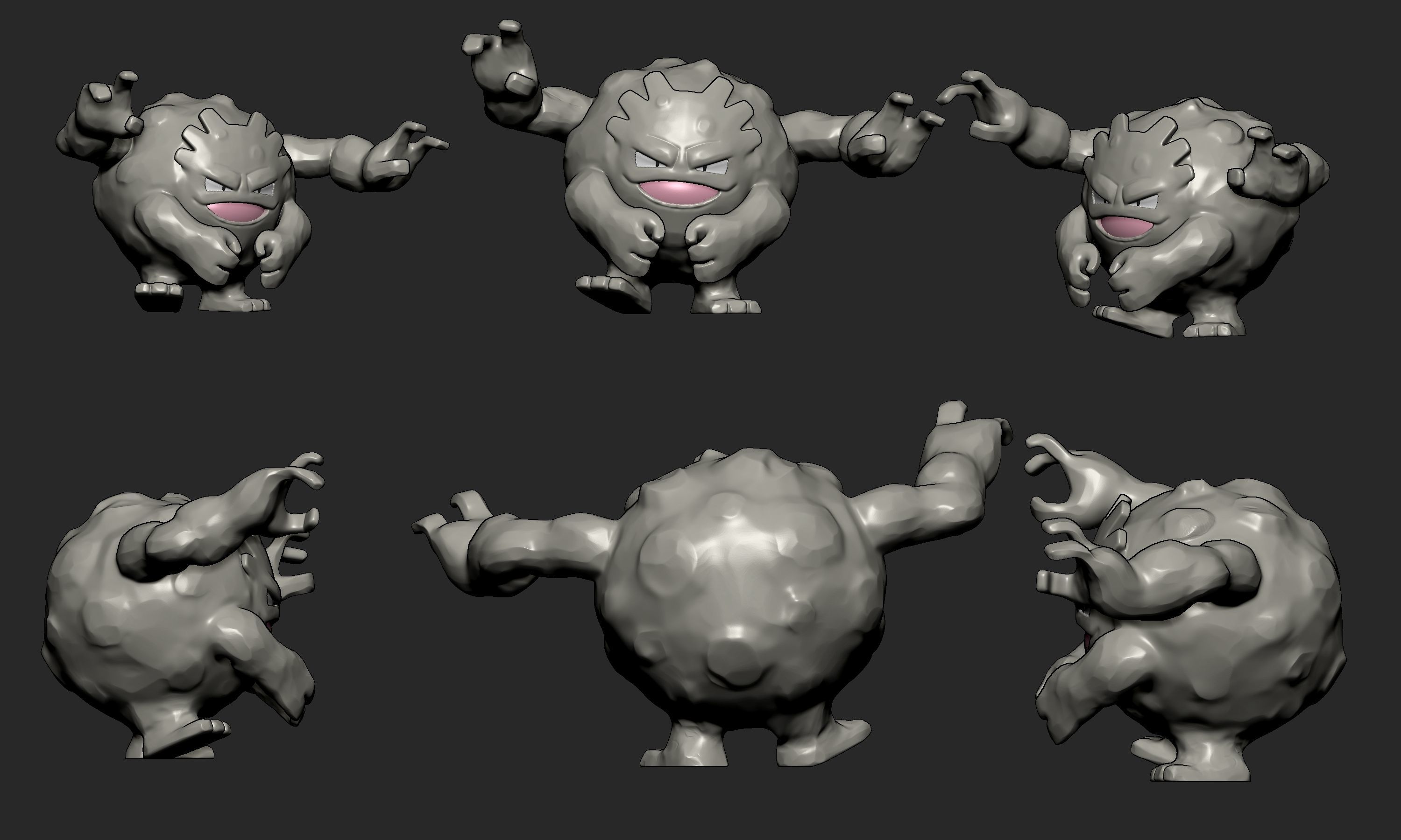 Pokemon - Graveler with 2 poses 3D print model_2