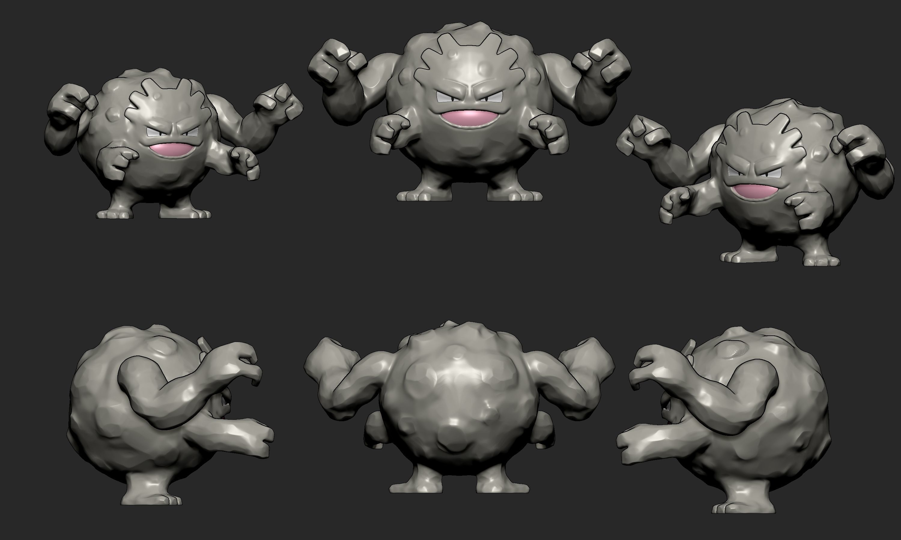 Pokemon - Graveler with 2 poses 3D print model_6