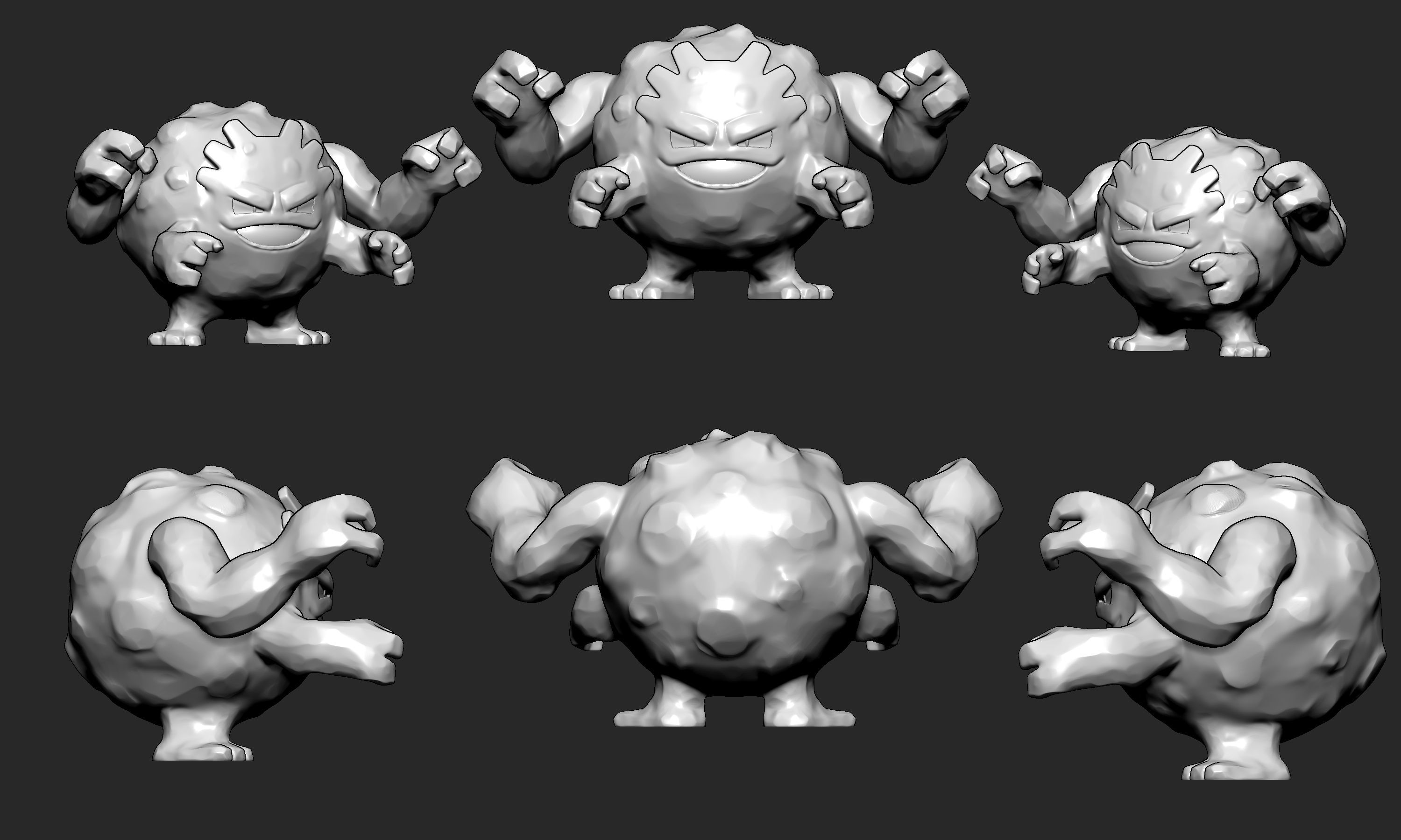 Pokemon - Graveler with 2 poses 3D print model_8