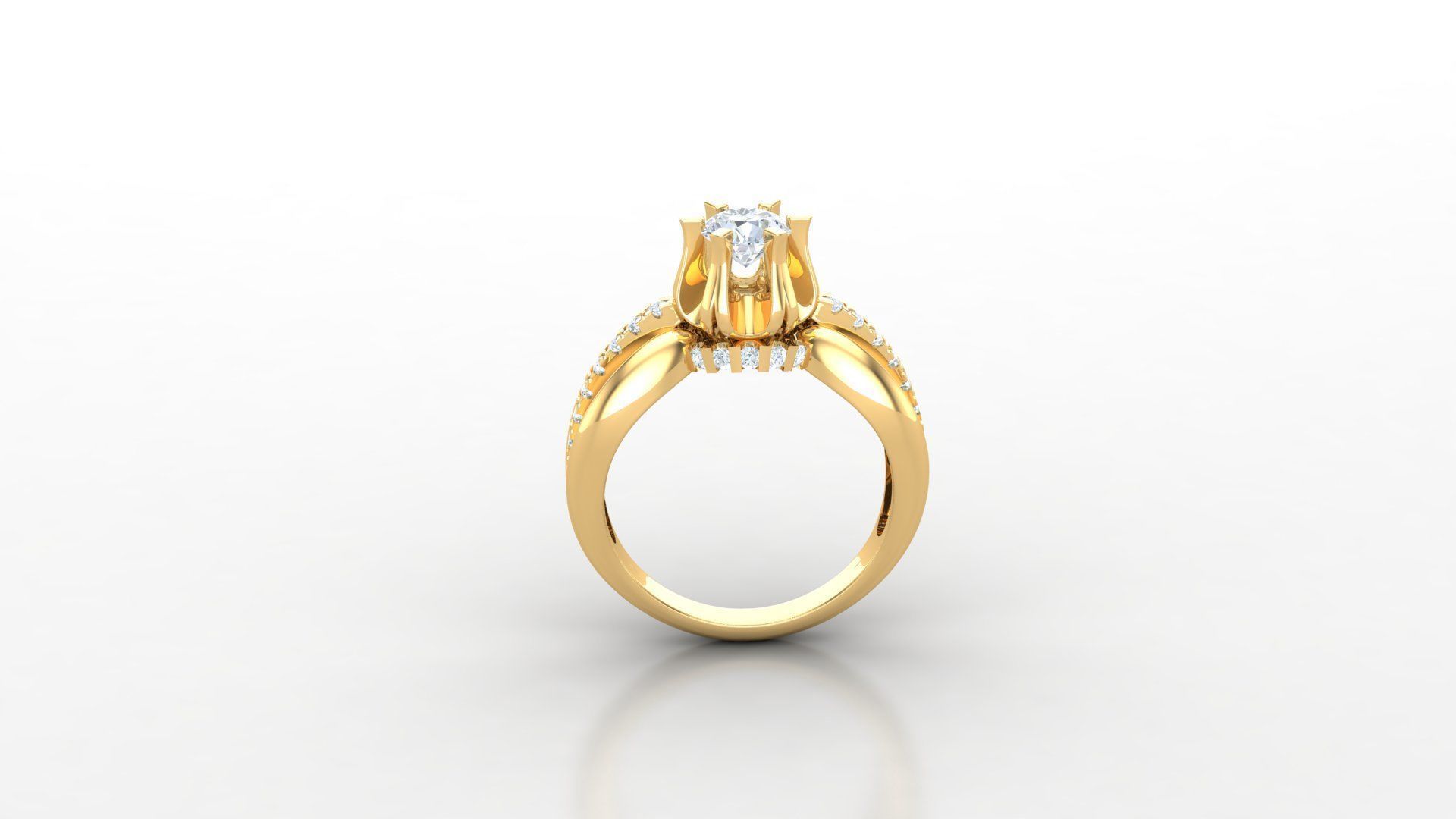 Solitaire Diamond Ring Version 3 SLT 129 3D print model_3