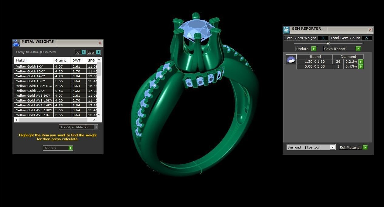Solitaire Diamond Ring Version 3 SLT 129 3D print model_1