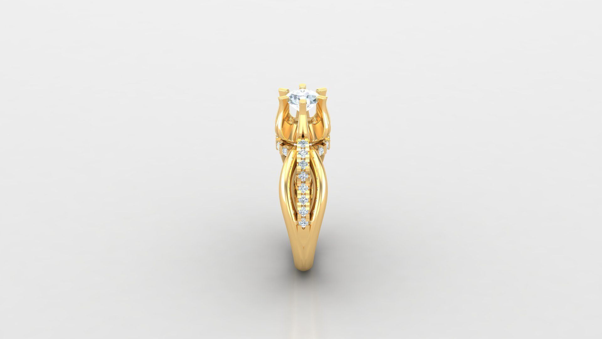 Solitaire Diamond Ring Version 3 SLT 129 3D print model_4