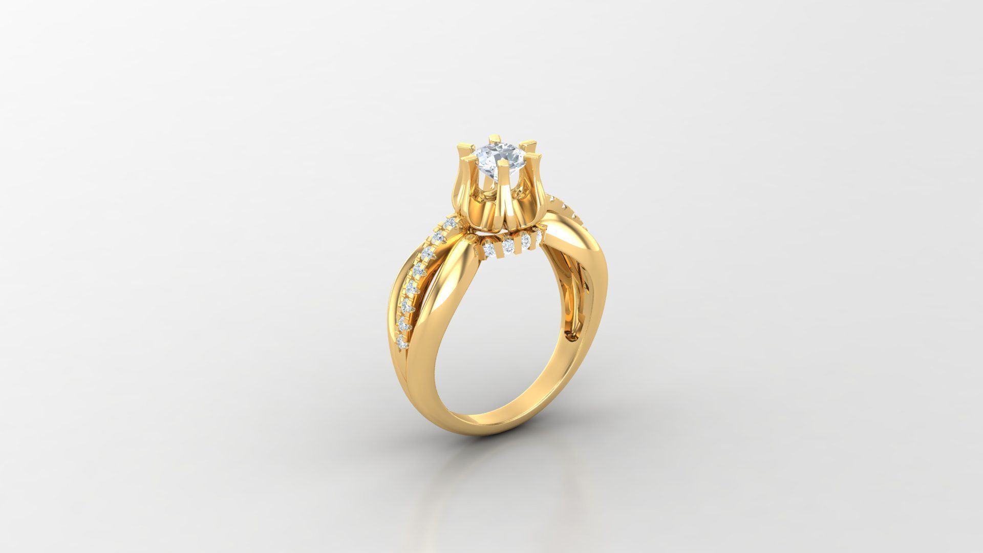 Solitaire Diamond Ring Version 3 SLT 129 3D print model_2