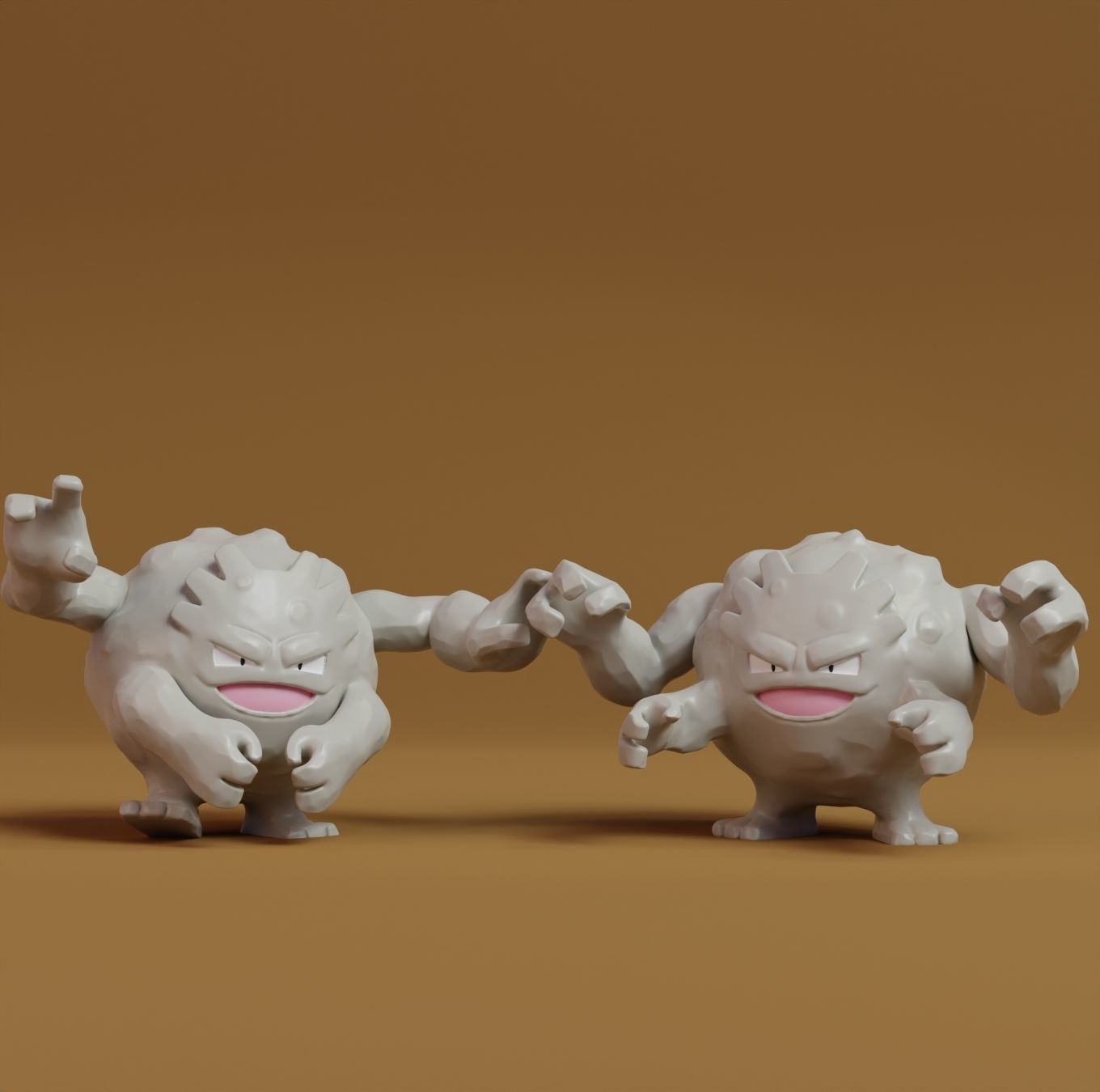 Pokemon - Geodude Graveler and Golem  with 2 poses 3D print model_6